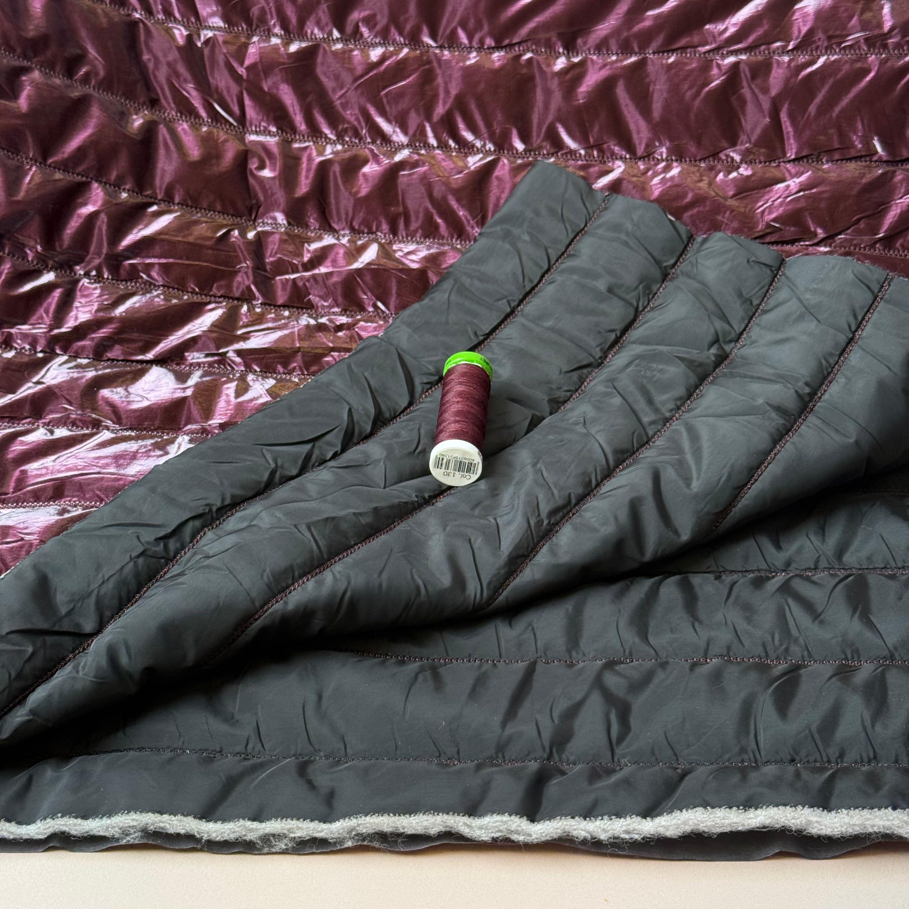 Deep Mulberry Quilted Puffer Fabric