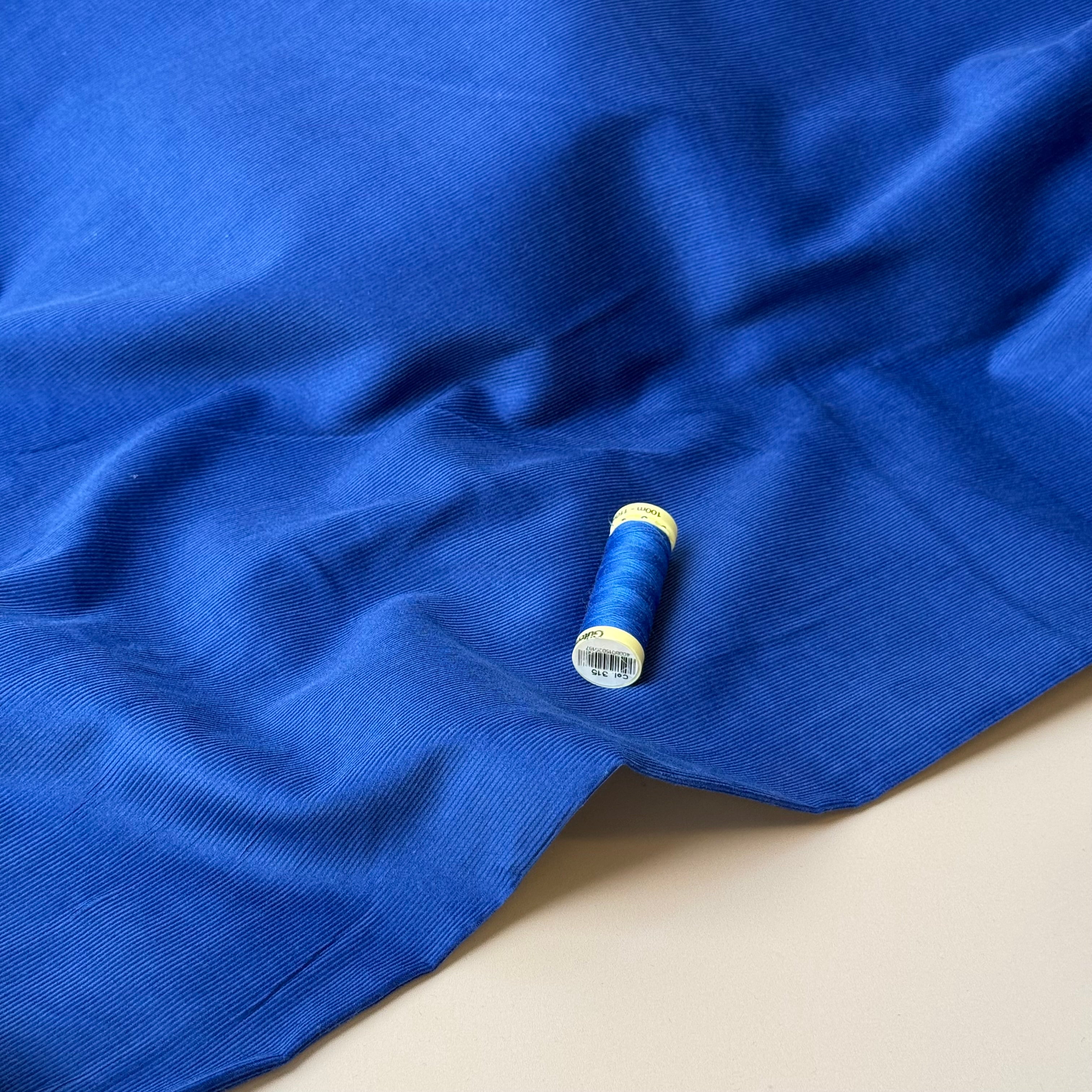 21 Wale Cotton Needlecord in Royal Blue