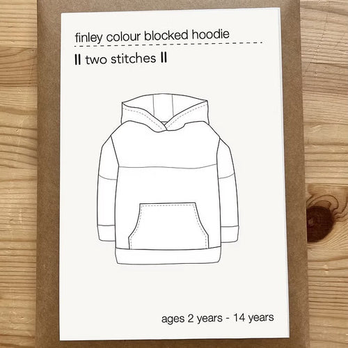 Two Stitches - Finley Colour Blocked Hoodie Sewing Pattern 2 - 14 years