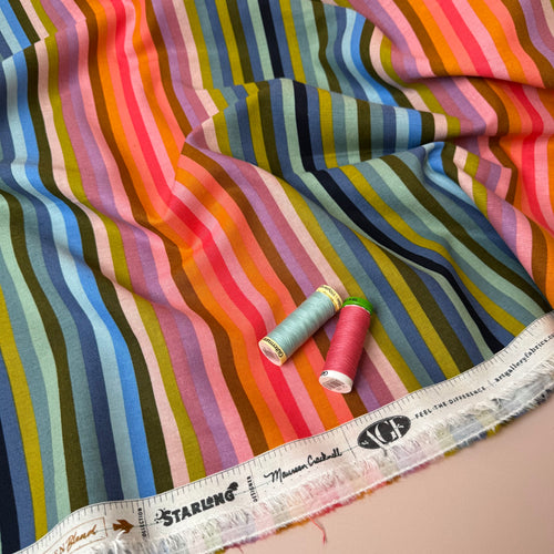 Art Gallery Fabrics - Linear Radiance Linen Cotton Blend from Starling