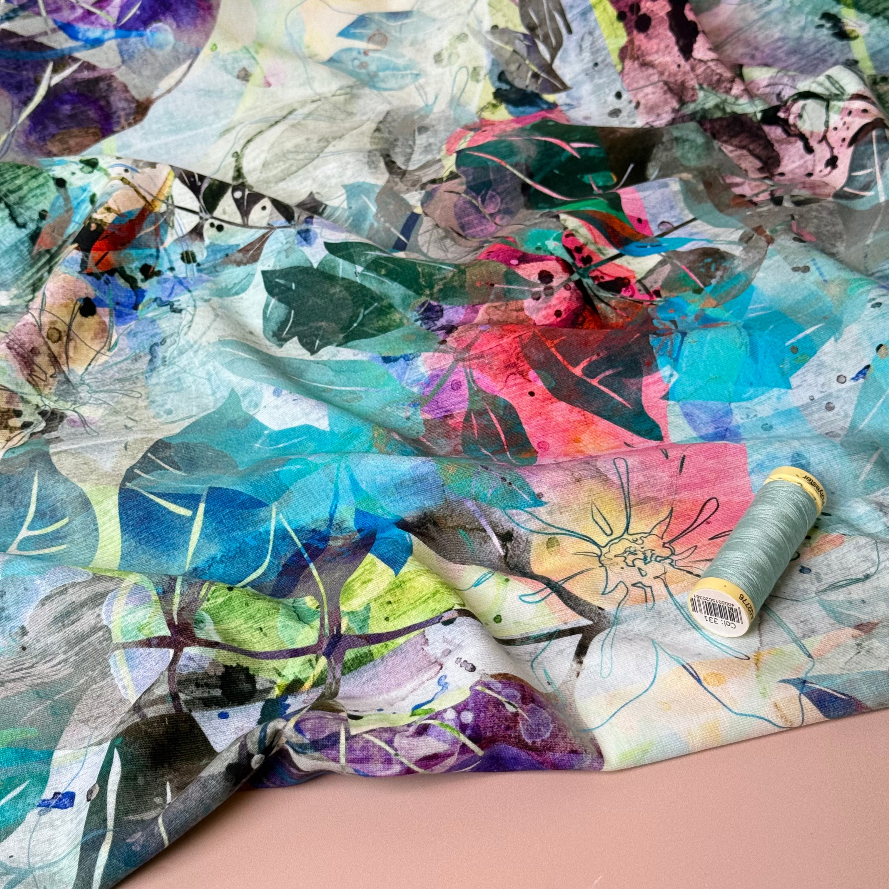 Danish Design - Mixed Media Collage Cotton Jersey