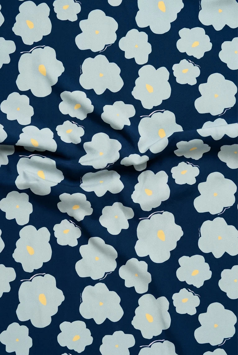Mind The MAKER - Like a Flower Blue Viscose Twill with LENZING™ ECOVERO™ fibres