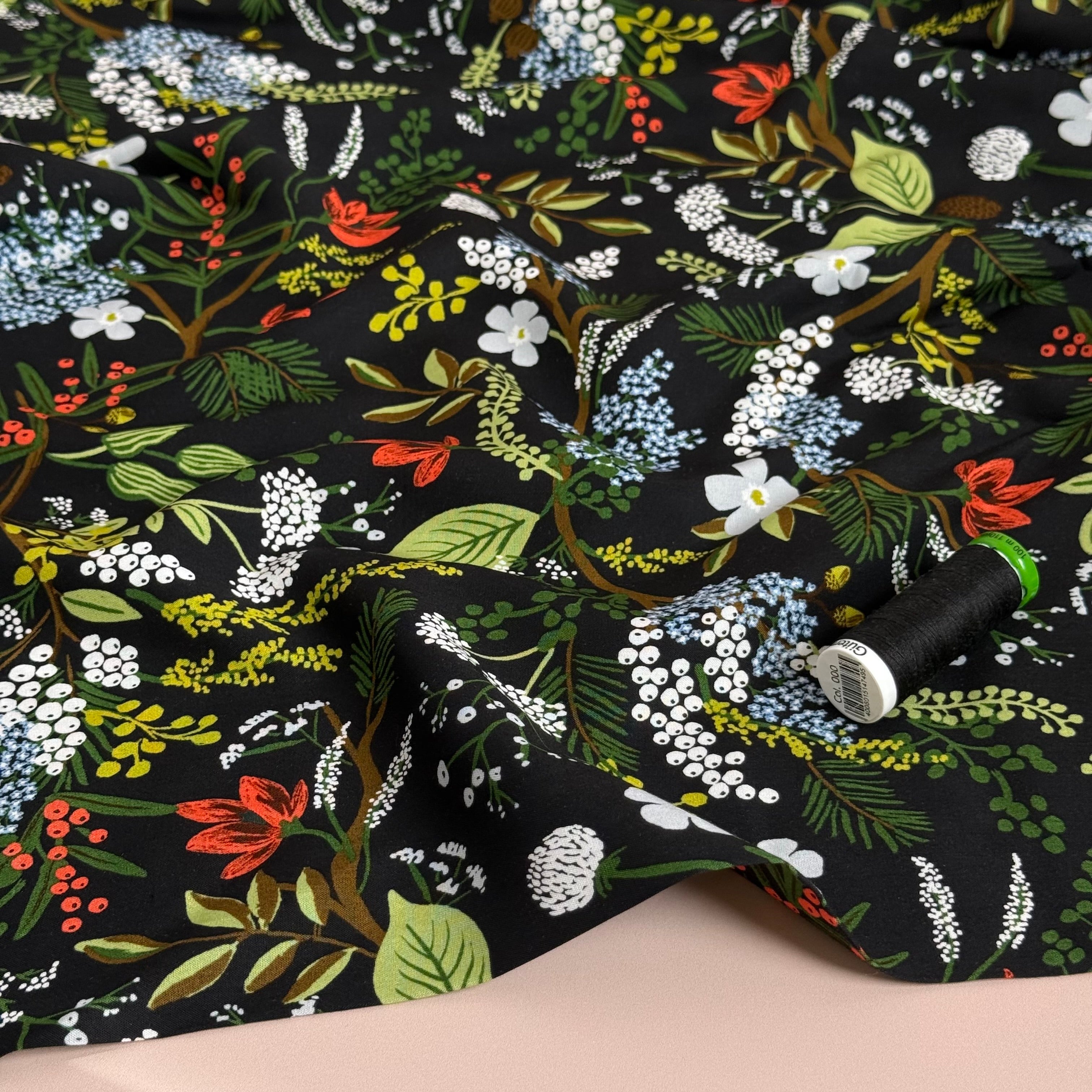 Rifle Paper Co - Juniper Forest in Black Rayon from English Rose