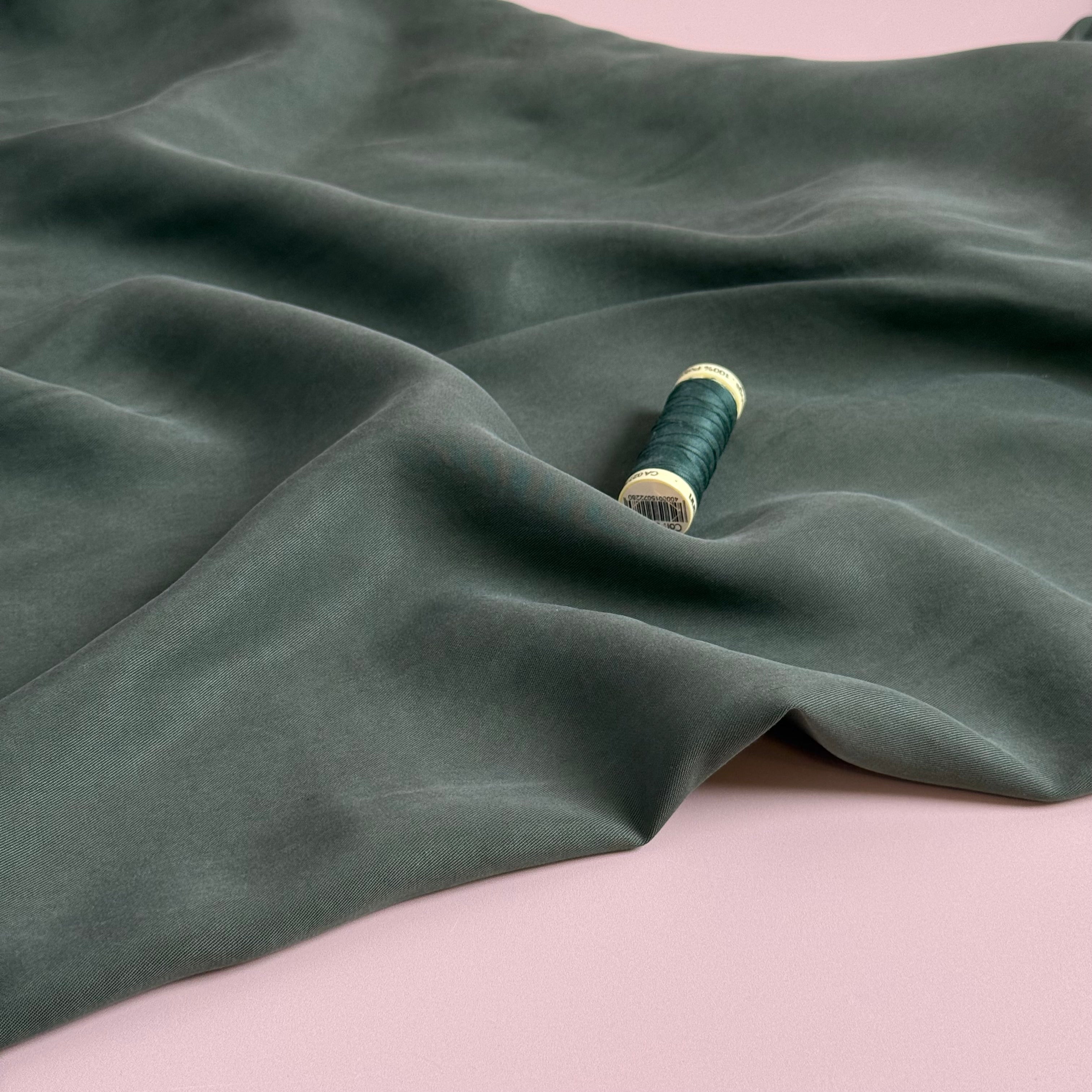 Lush in Dark Green TENCEL™ Lyocell Sandwashed Twill