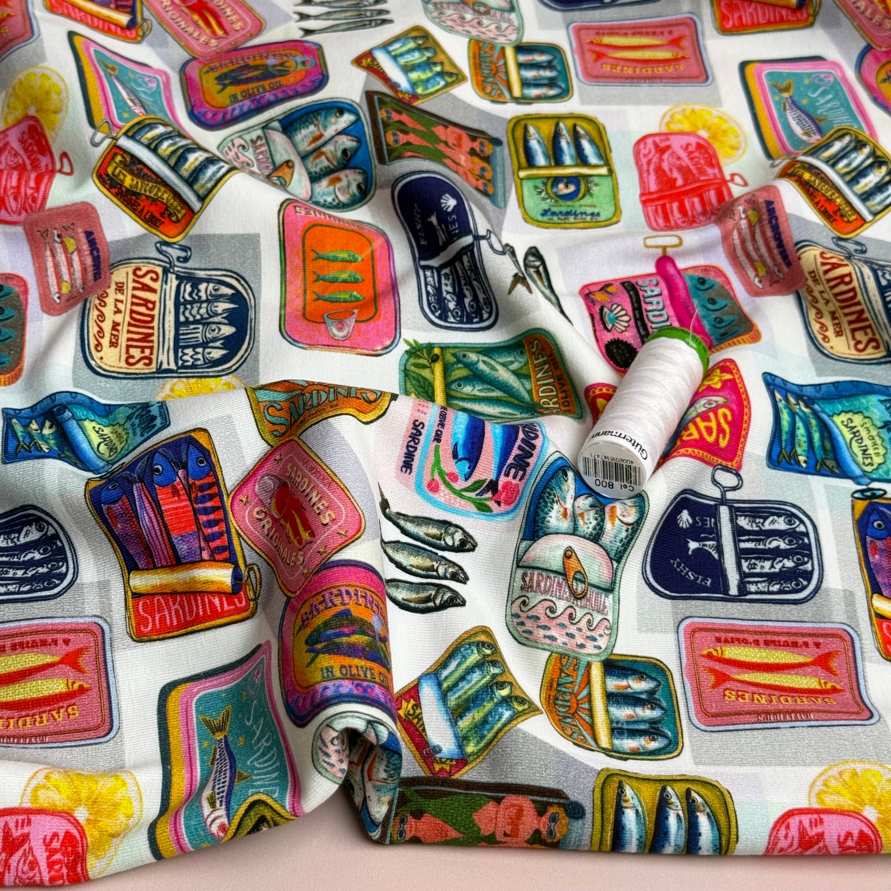 Sardine White Cotton Jersey Fabric