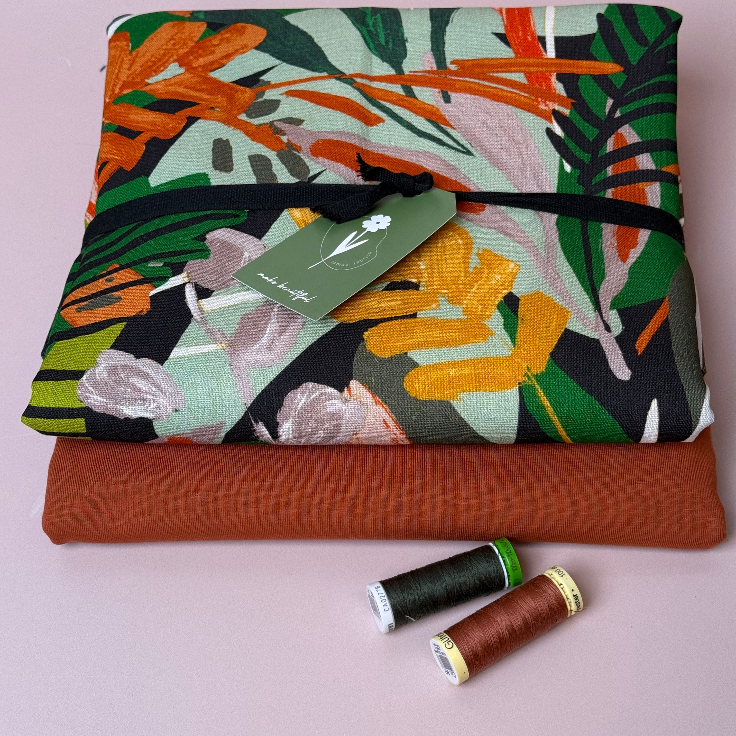 Make An Outfit Colour Bundle and Sewing Kit - Skyline Tee in Cotton Jersey and Spring Trousers in Tropical Linen