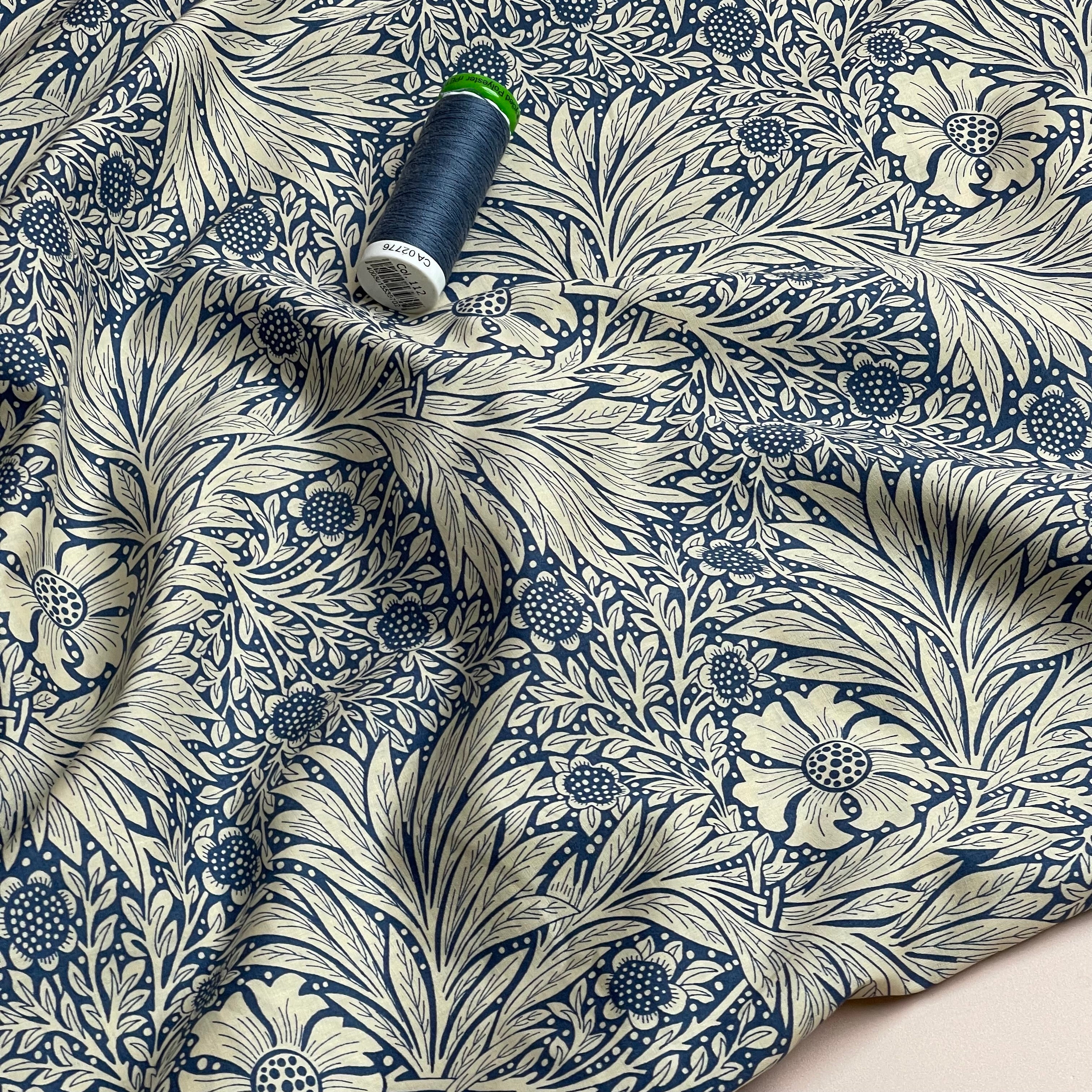 Victoria Blue Cotton Lawn Fabric