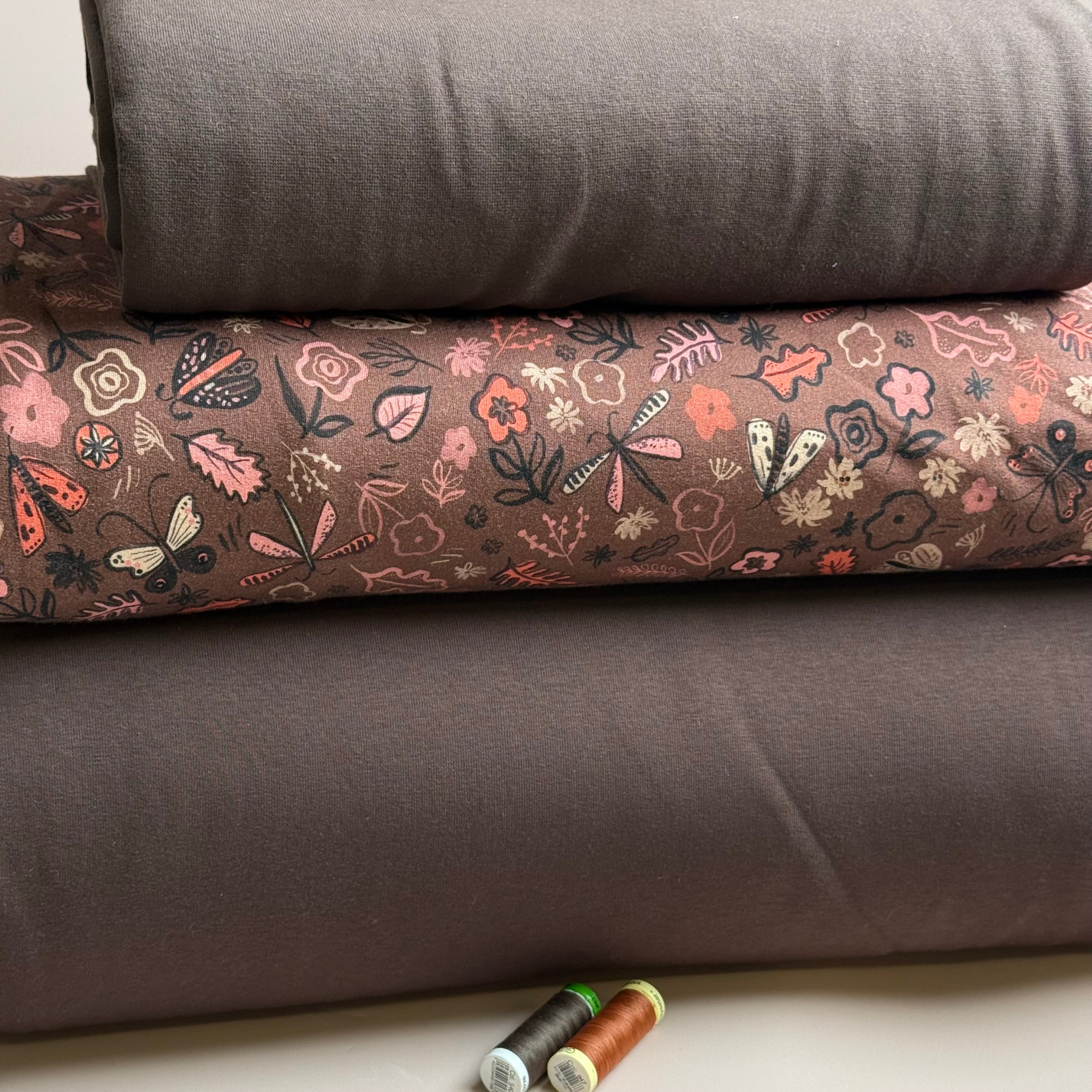 Dark Brown Tabular Cotton Cuff Ribbing Fabric