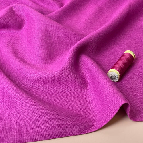 Cyclamen Pink Plain Viscose Linen Dress Fabric