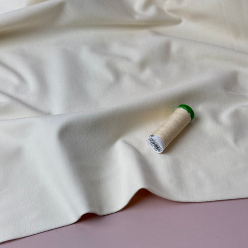 Essential Chic Clotted Cream Plain Cotton Jersey Fabric