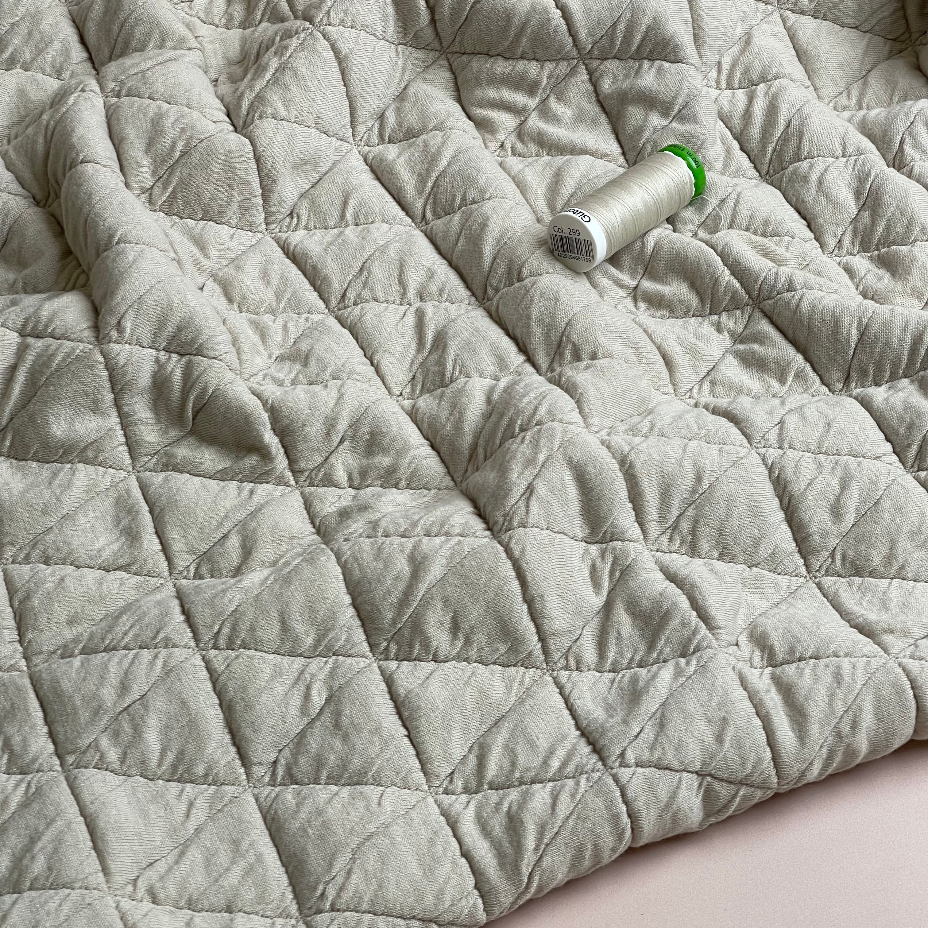 Triangles in Ecru Quilted Knit