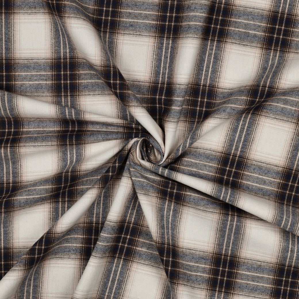 Limited Edition - Luxury Pyjama Kit with Plaid Beige Flannel and Brown Jersey