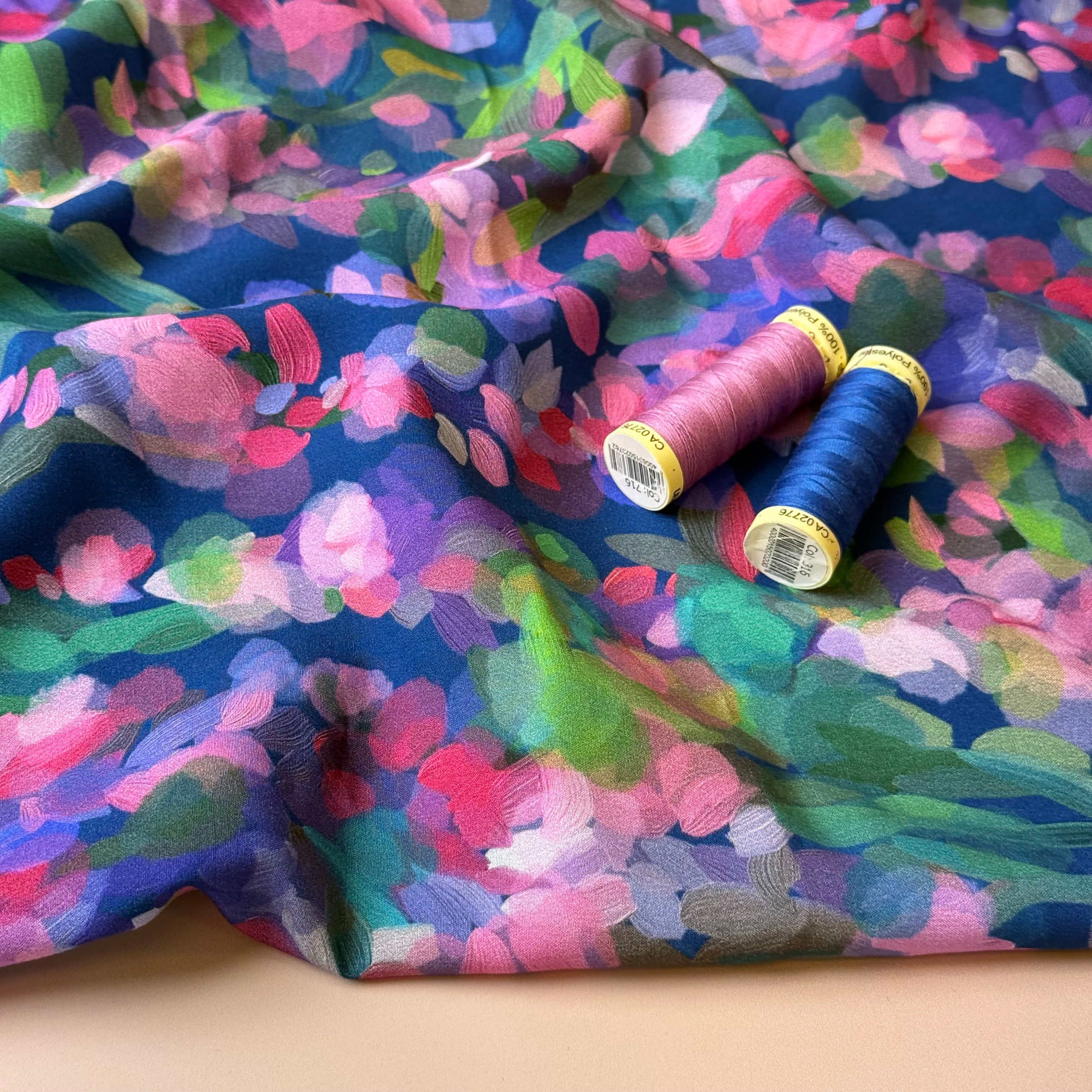 Summer Party - Lupine Petals Blue Viscose