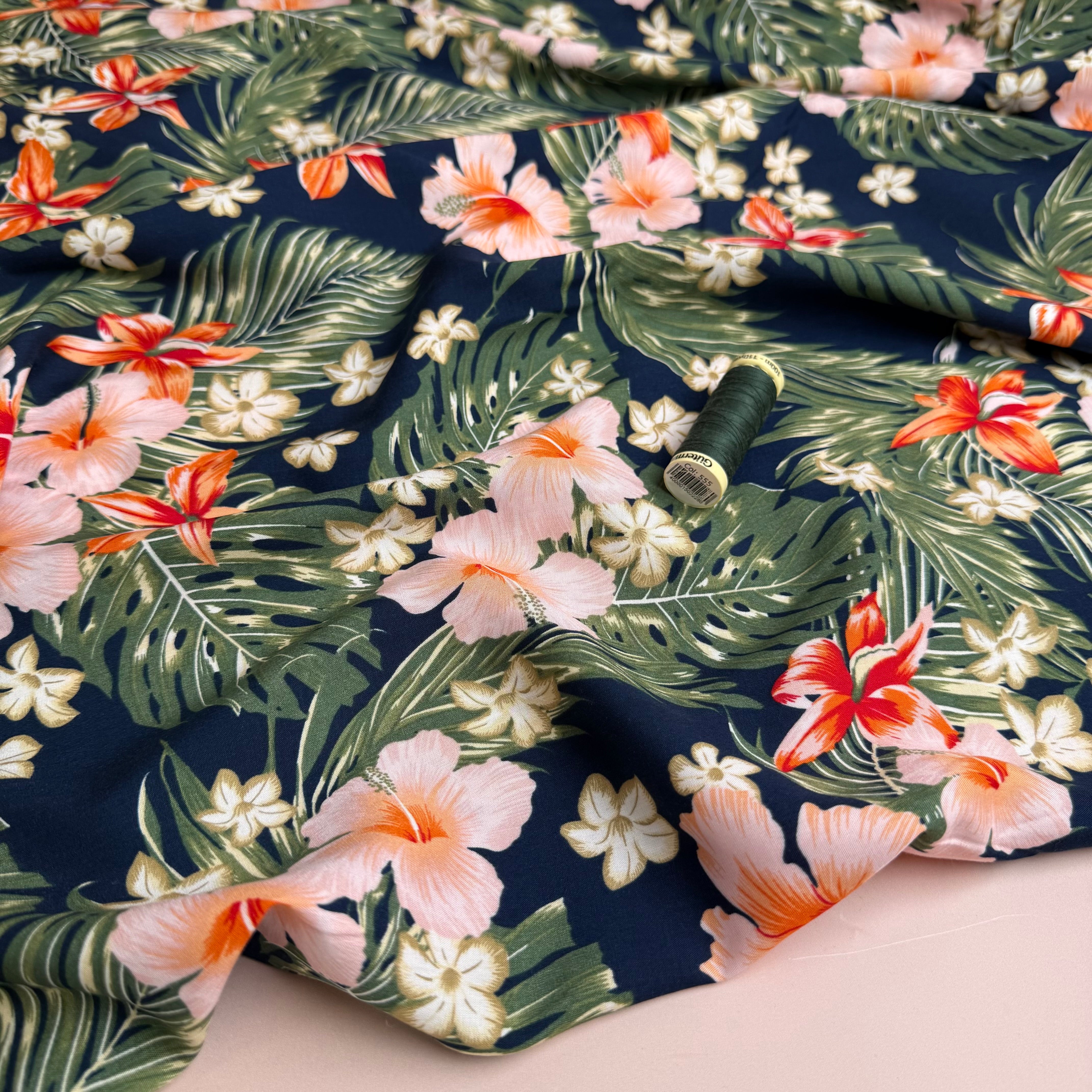 Deadstock - Tropical Flowers Viscose Fabric