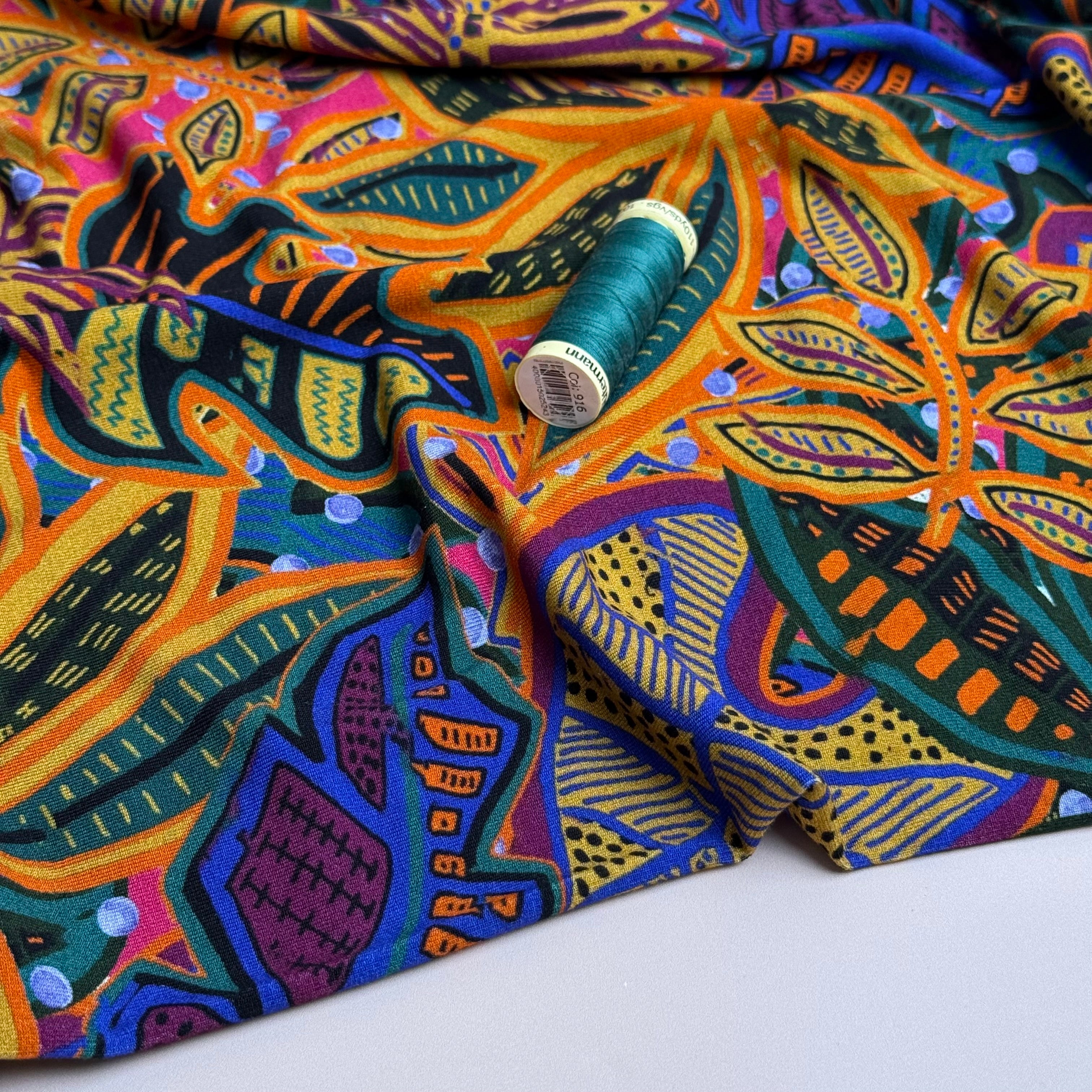Tropical Leaves Viscose Jersey Fabric