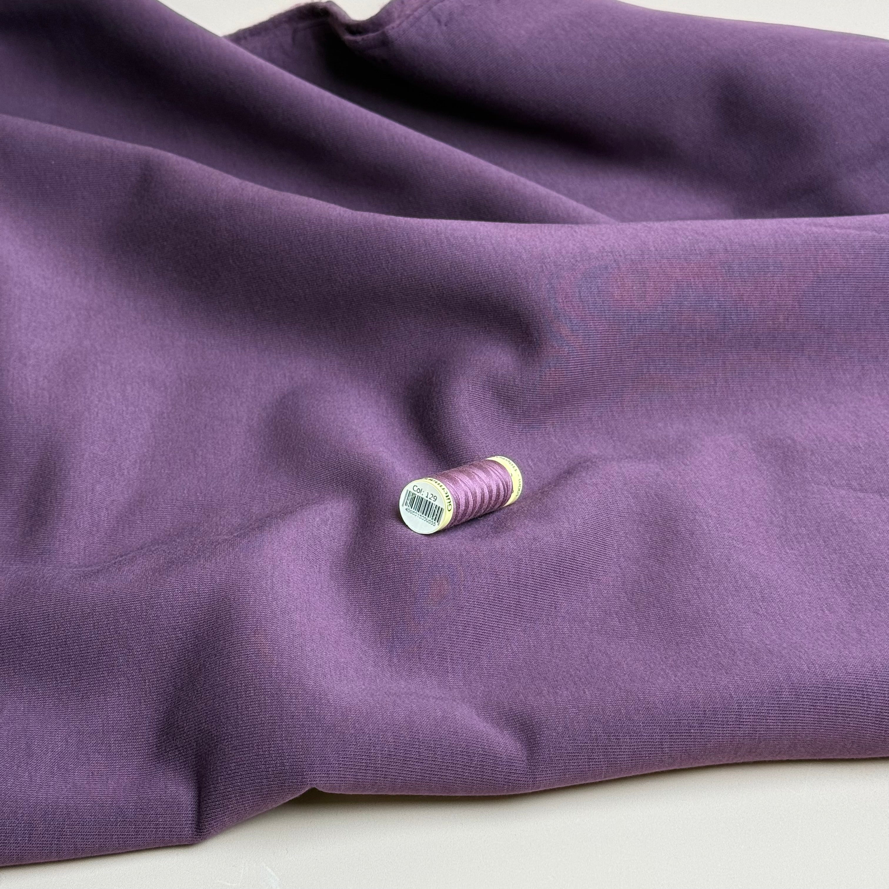 Fleecy Sweat-shirting Fabric in Dark Purple