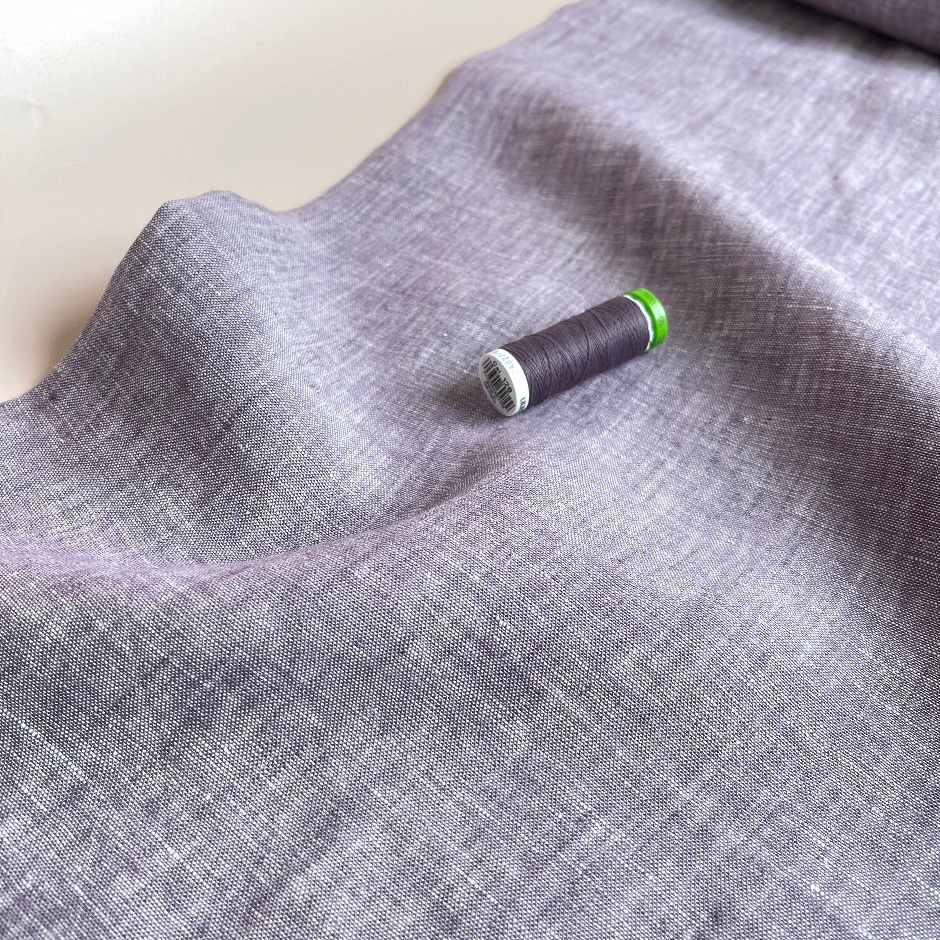 Yarn Dyed Pure Linen Fabric in Mauve