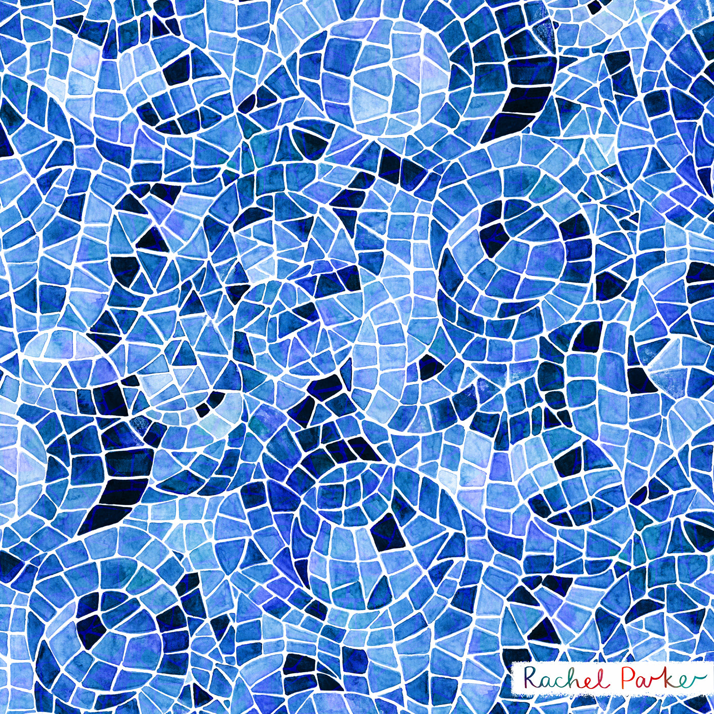 PRE-ORDER Adventure - Mosaics Viscose in Blue (due by end of February)