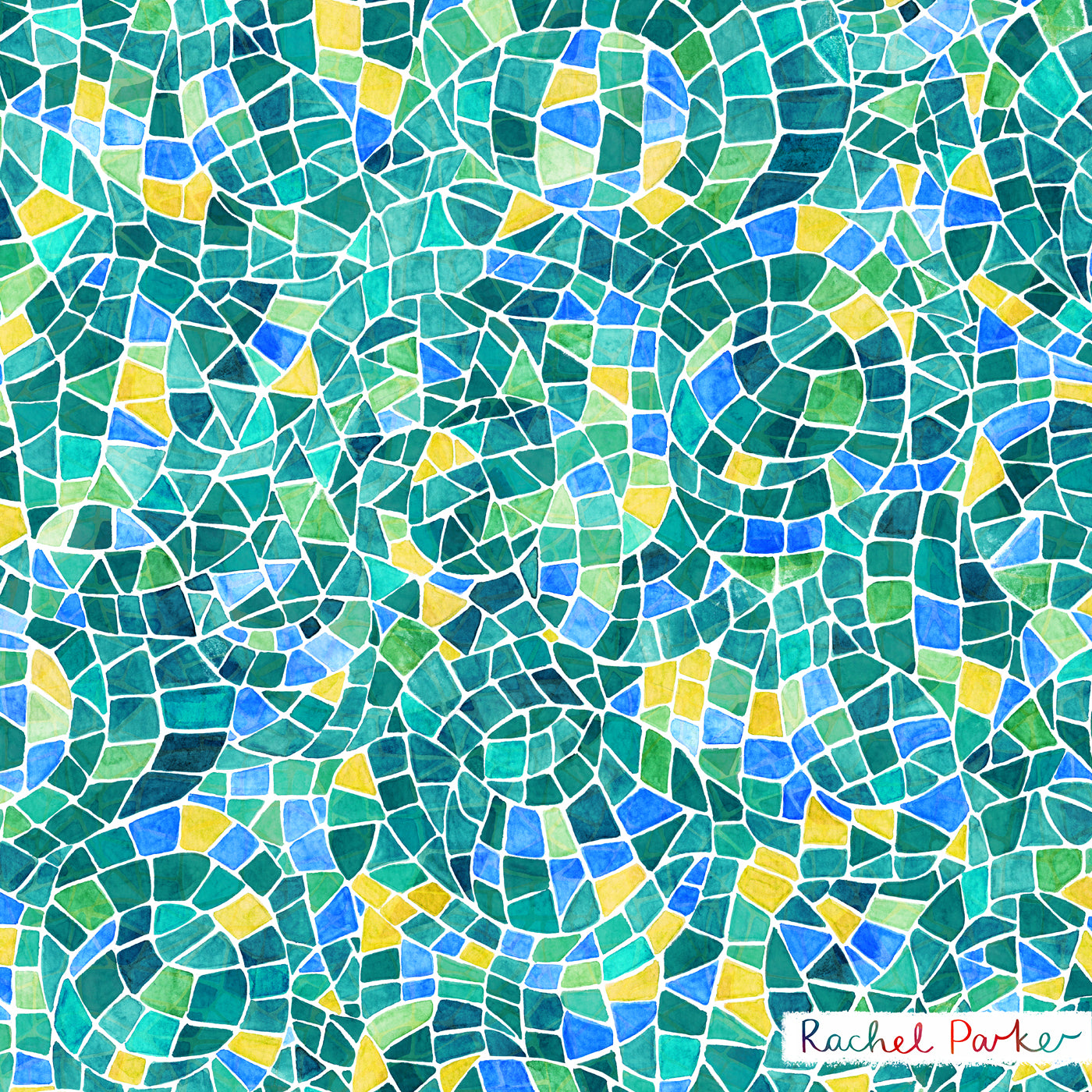 PRE-ORDER Adventure - Mosaics Viscose in Emerald (due by end of February)