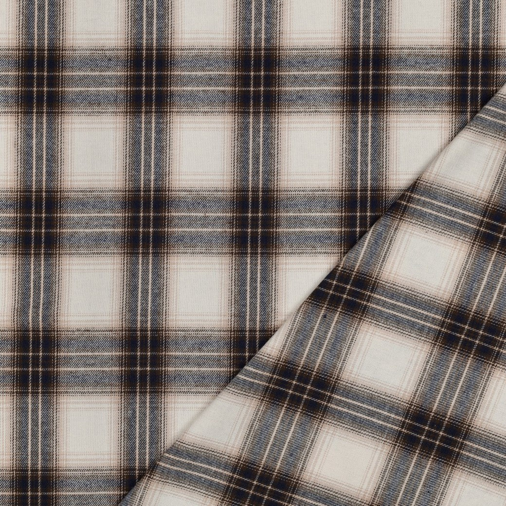 Limited Edition - Luxury Pyjama Kit with Plaid Beige Flannel and Brown Jersey