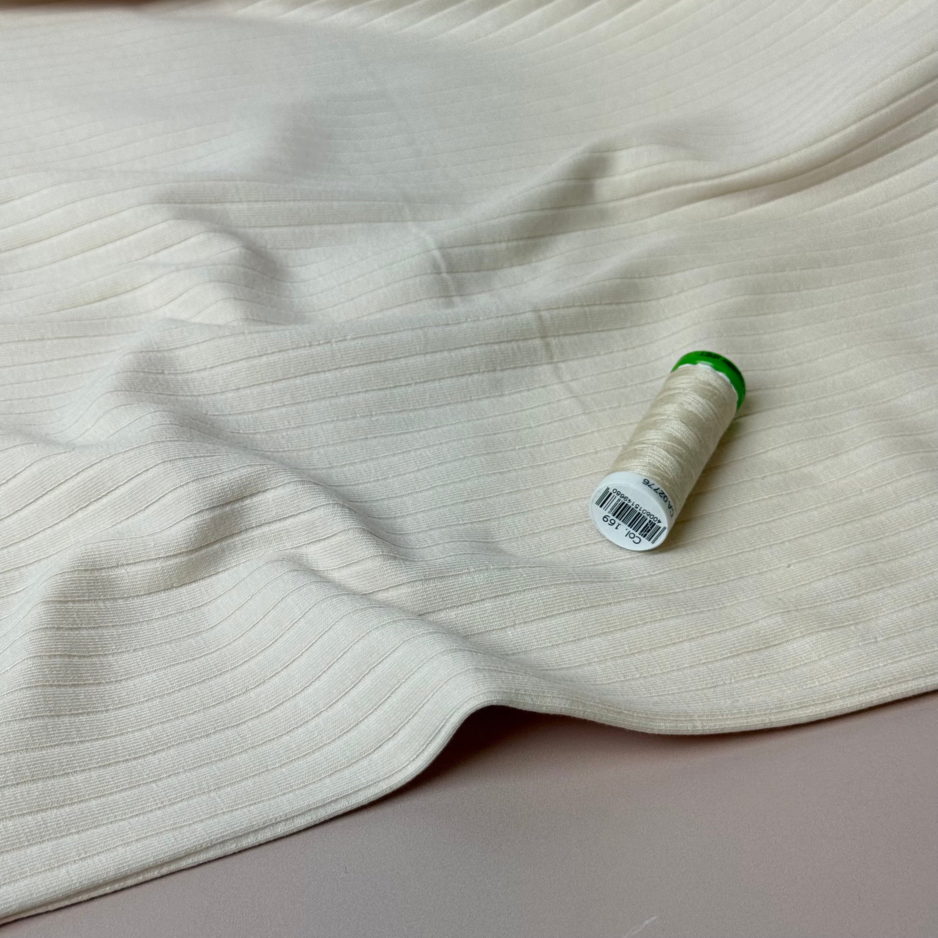 Clotted Cream Cotton Ribbed Jersey