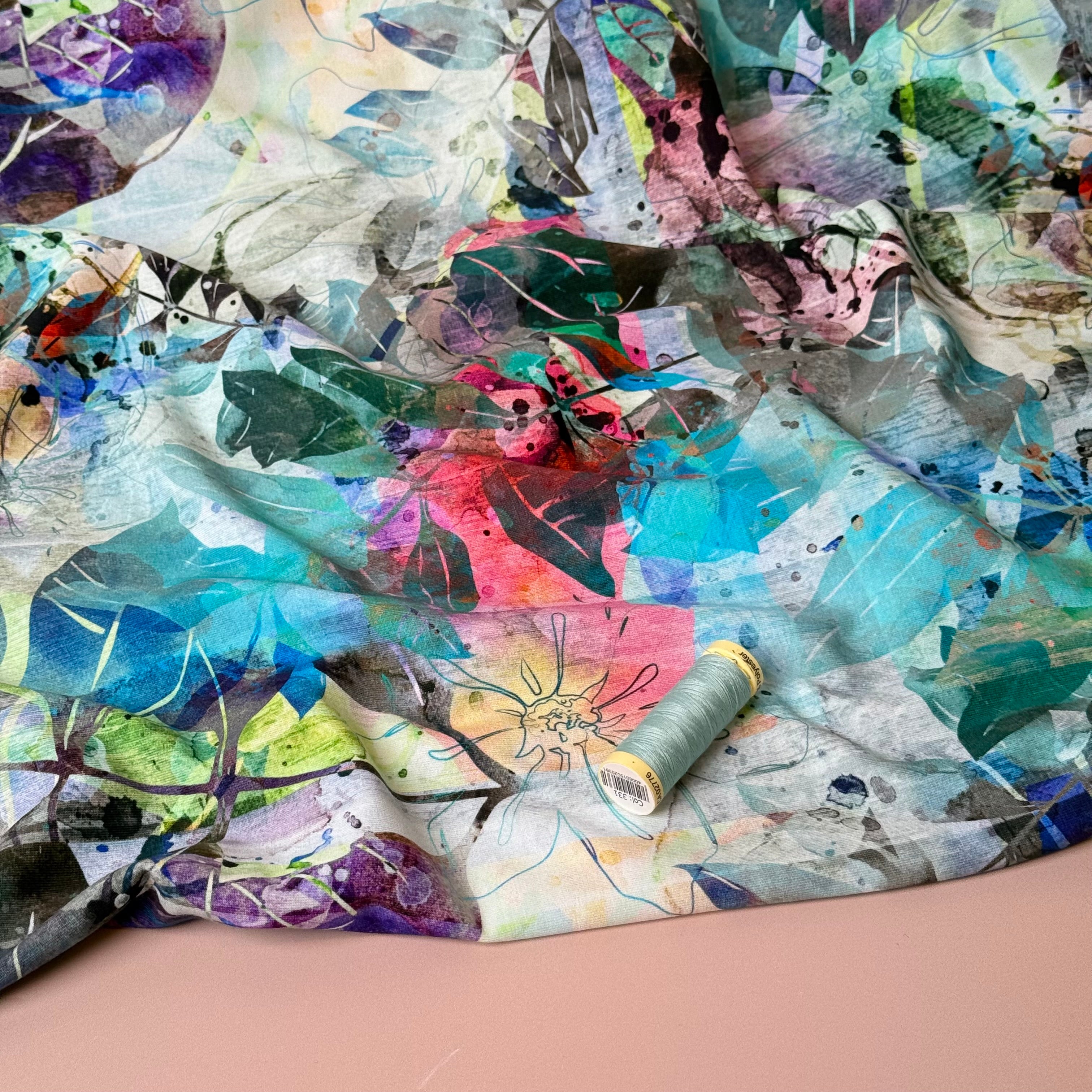 Danish Design - Mixed Media Collage Cotton Jersey