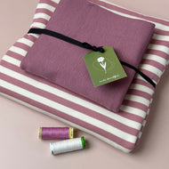 Colour Bundles - Pink Stripe Cotton French Terry & Ribbingpi