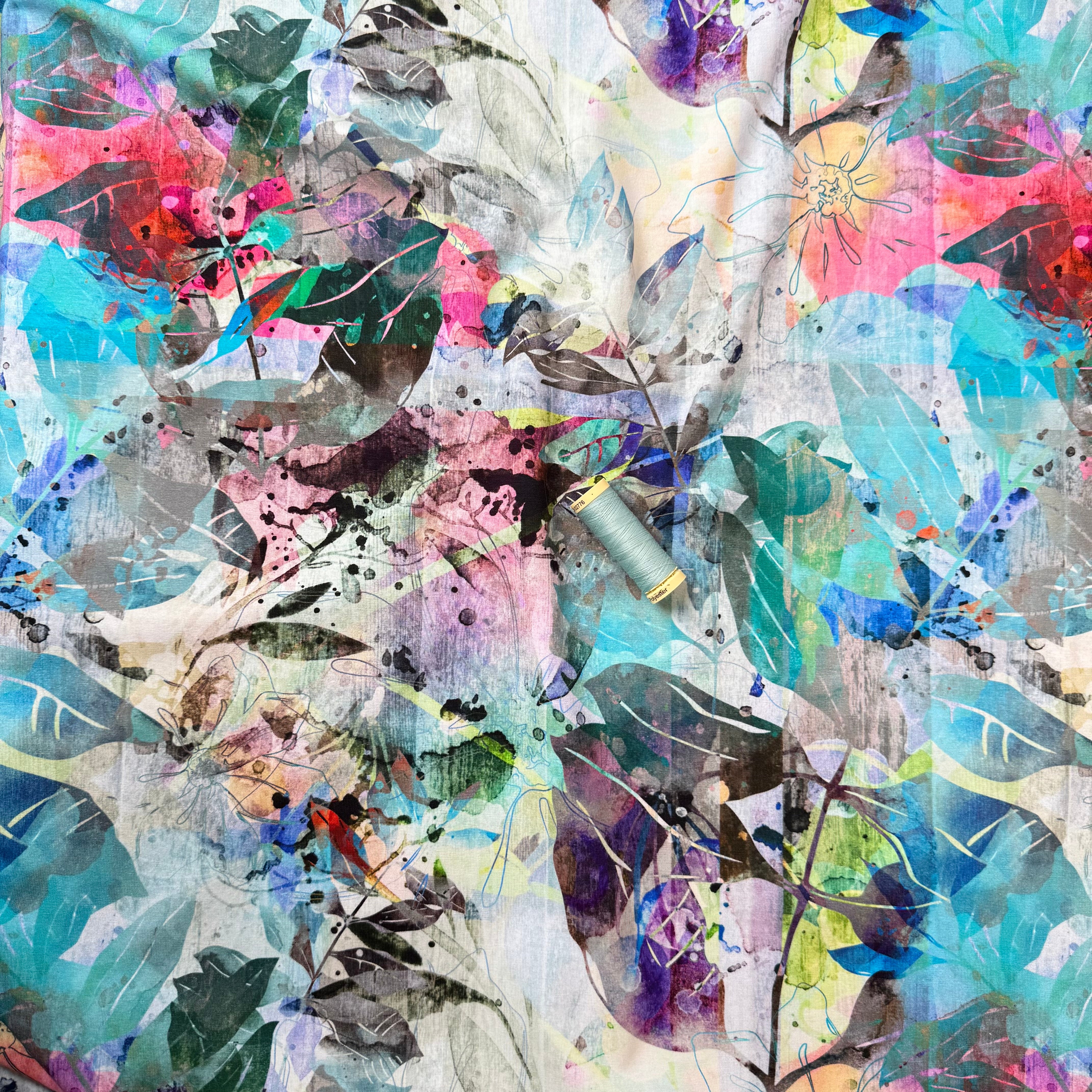 Danish Design - Mixed Media Collage Cotton Jersey