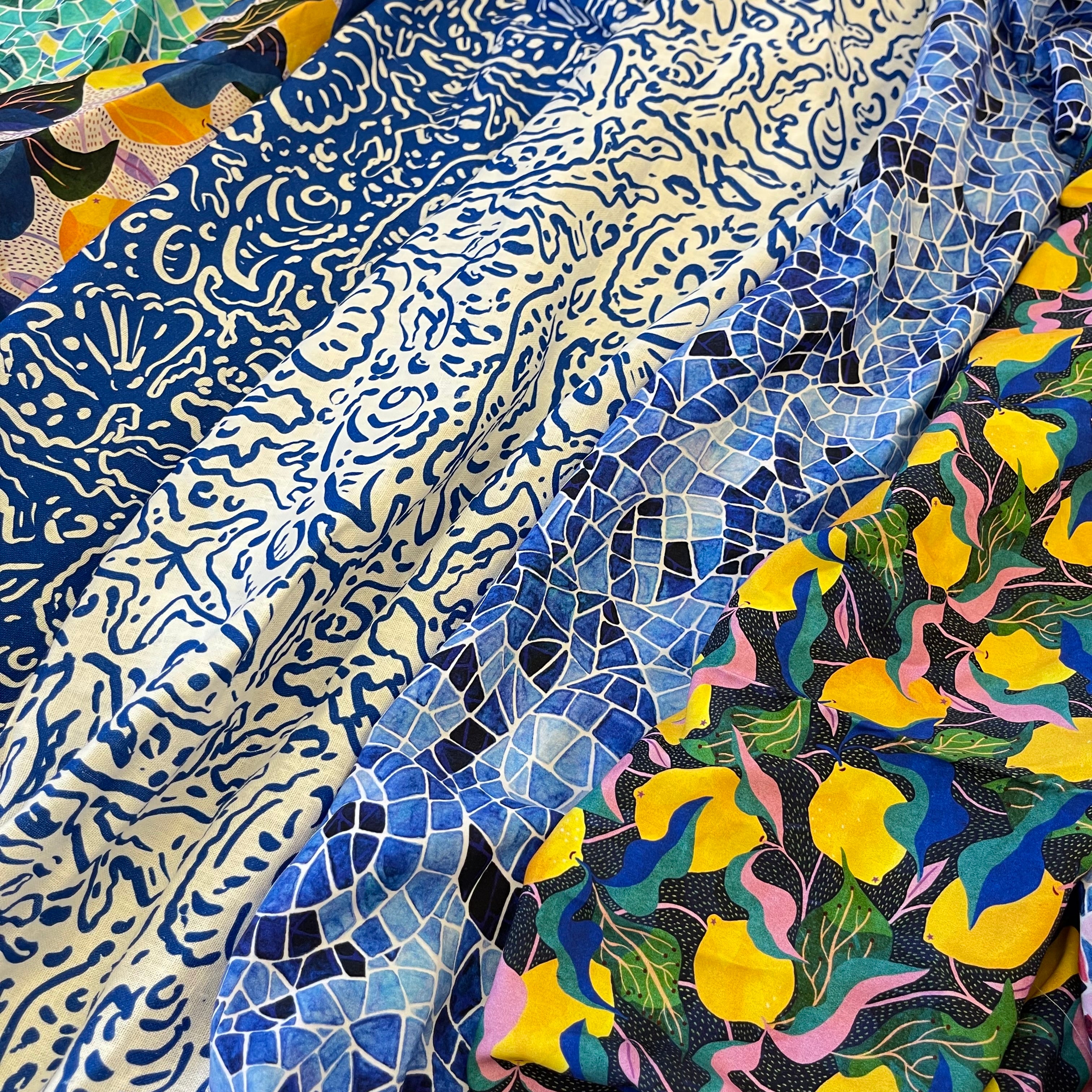 Adventure - Sealife Blue Linen Viscose Blend Fabric