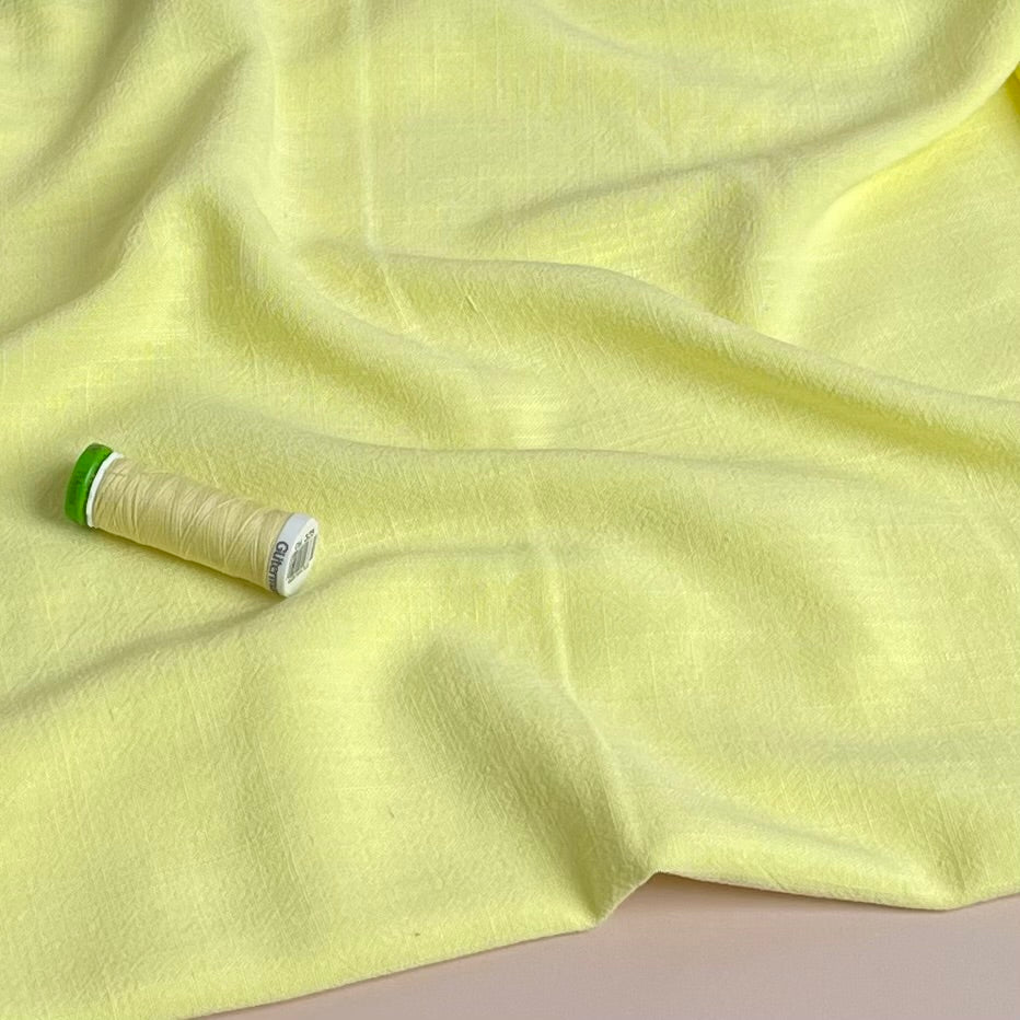 Flow Lemon Viscose Linen Blend Dress Fabric