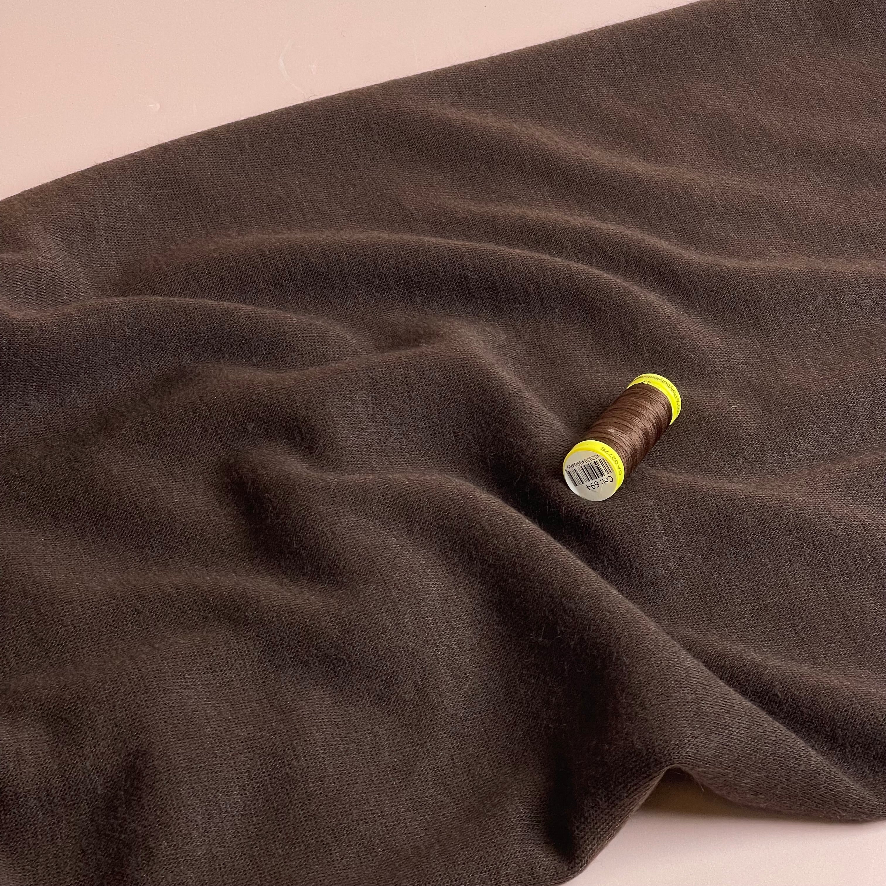 Soft Touch Viscose Blend Sweater Knit in Brown