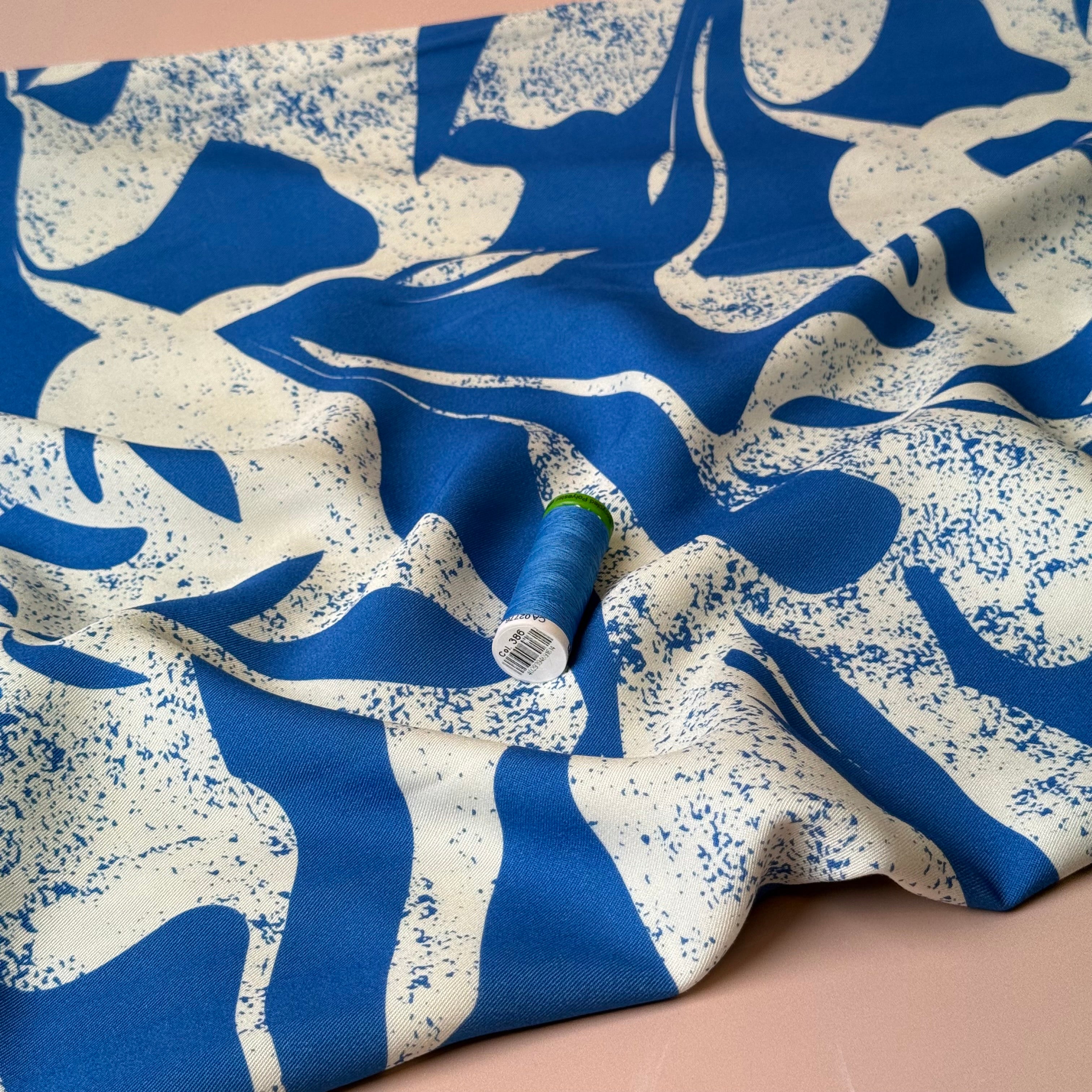Light & Lush - Mediterranean Waves Viscose Twill Fabric