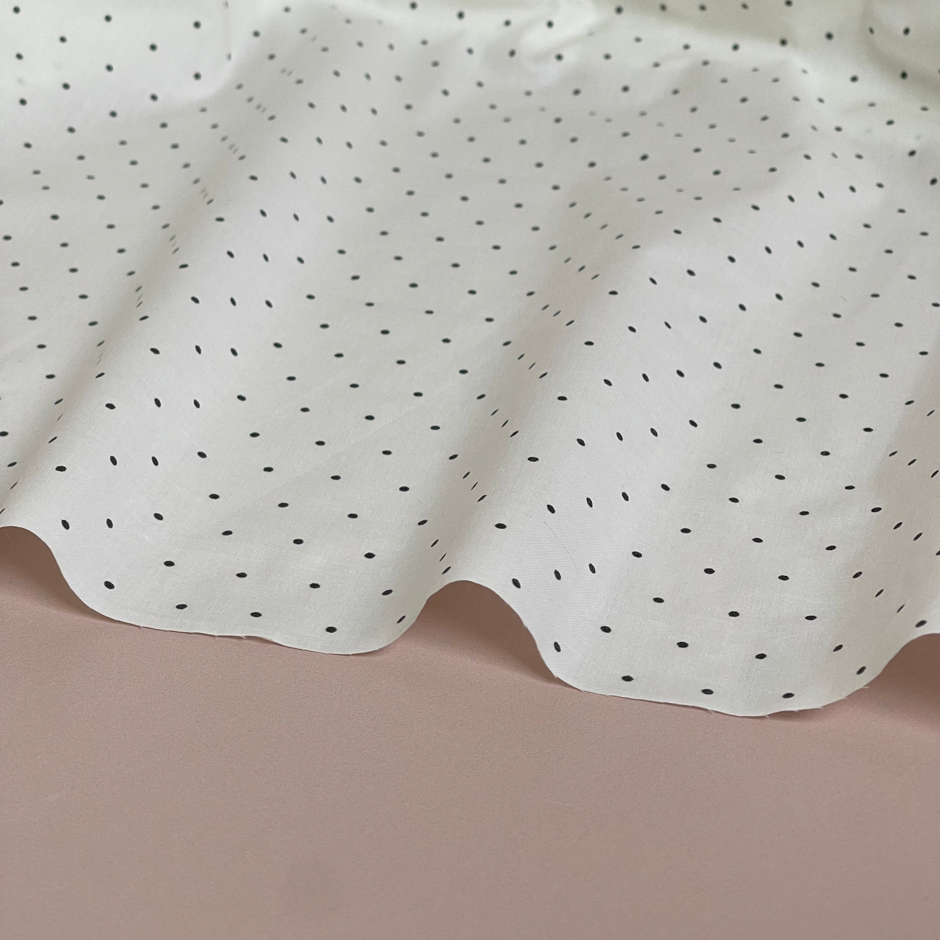 Ex-Designer Deadstock - Micro Polka Dot Cotton Poplin Fabric