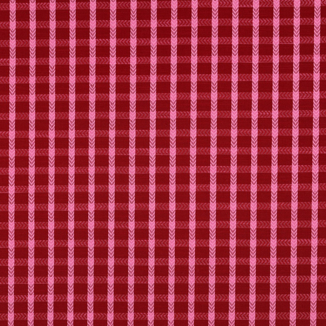 Boho Chevron Checks Red Yarn Dyed Cotton Jacquard