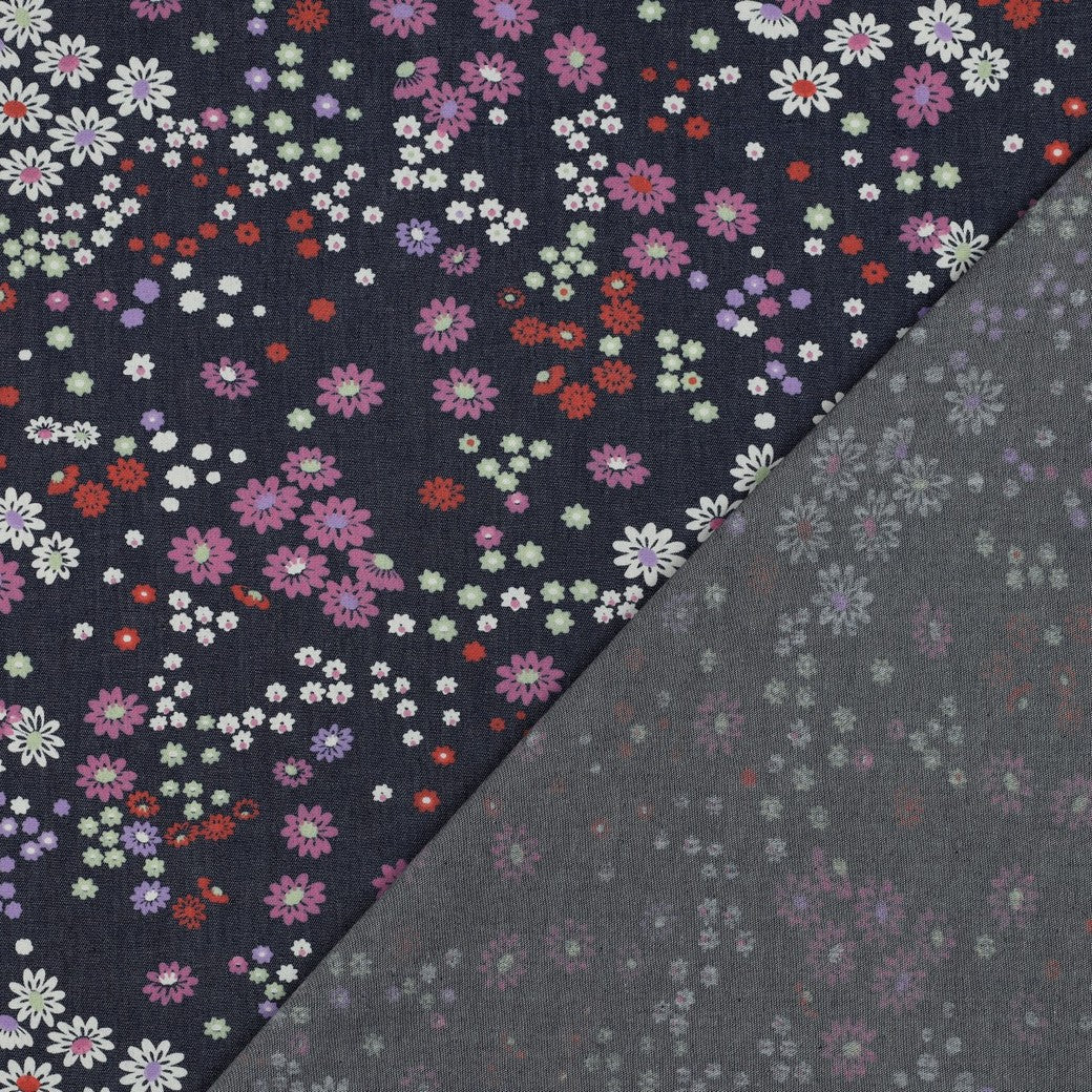 Cute Flowers 4.5oz Cotton Denim