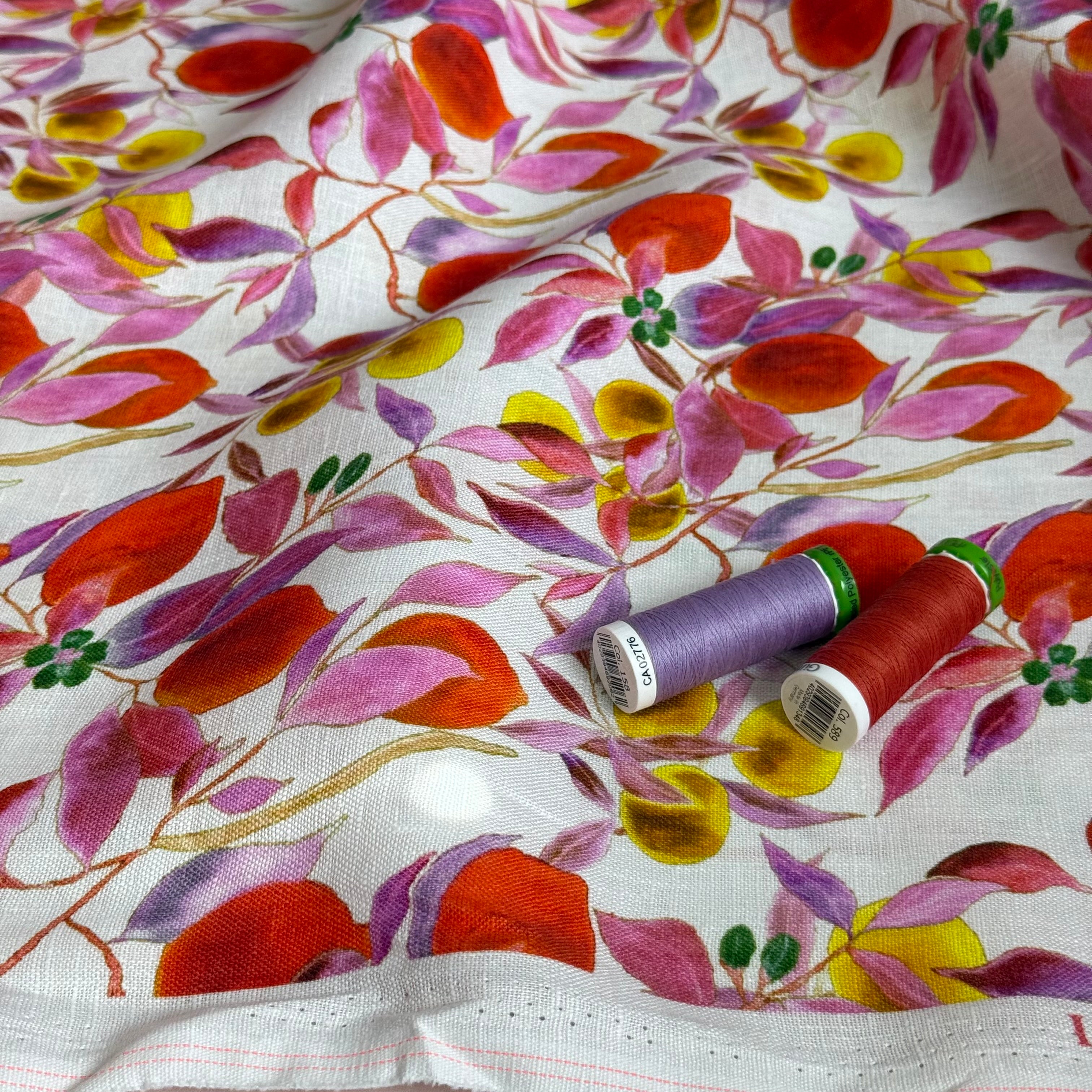 Citrus Orchard Pure Linen Fabric