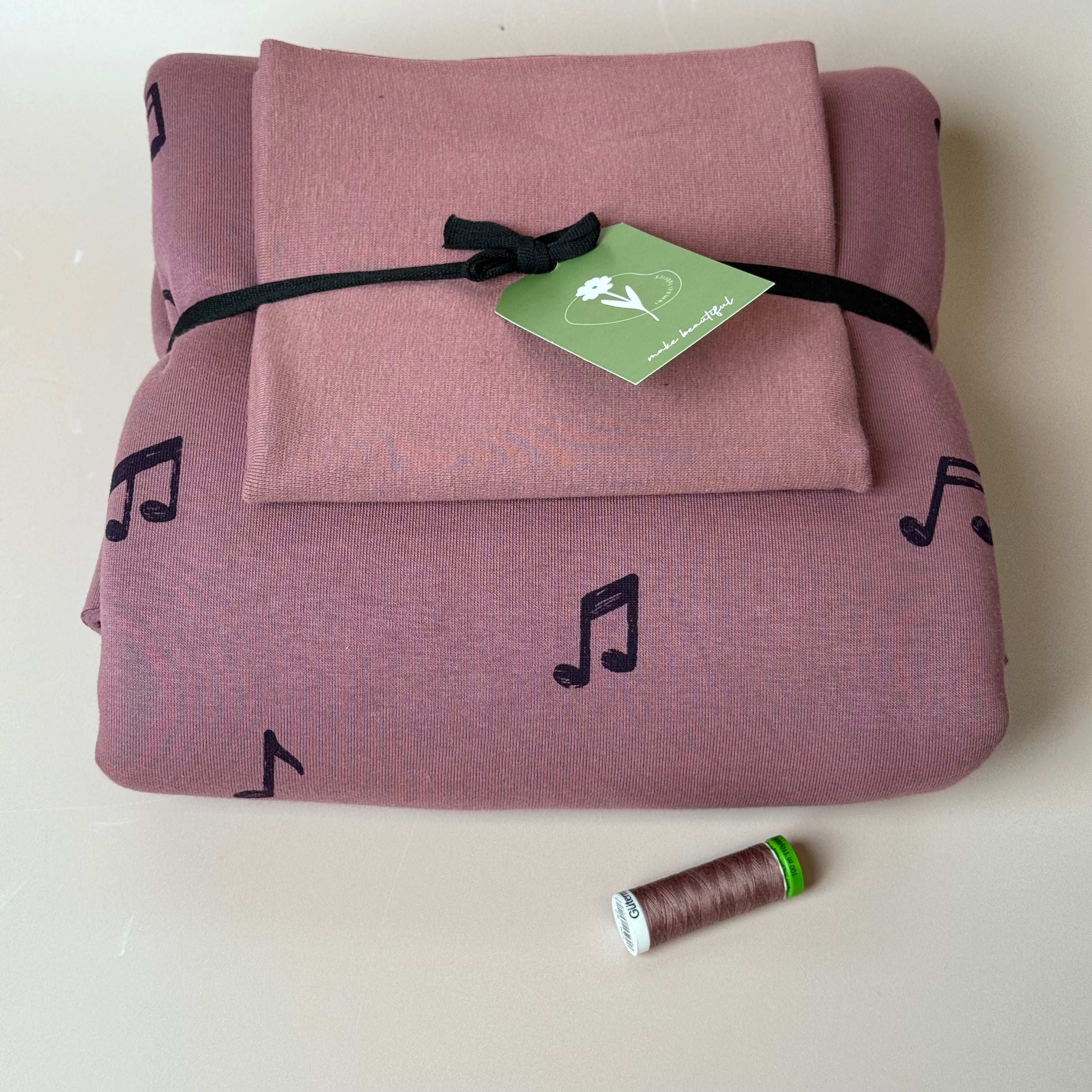 Colour Bundles - Music Notes Mauve Sweatshirt & Ribbing