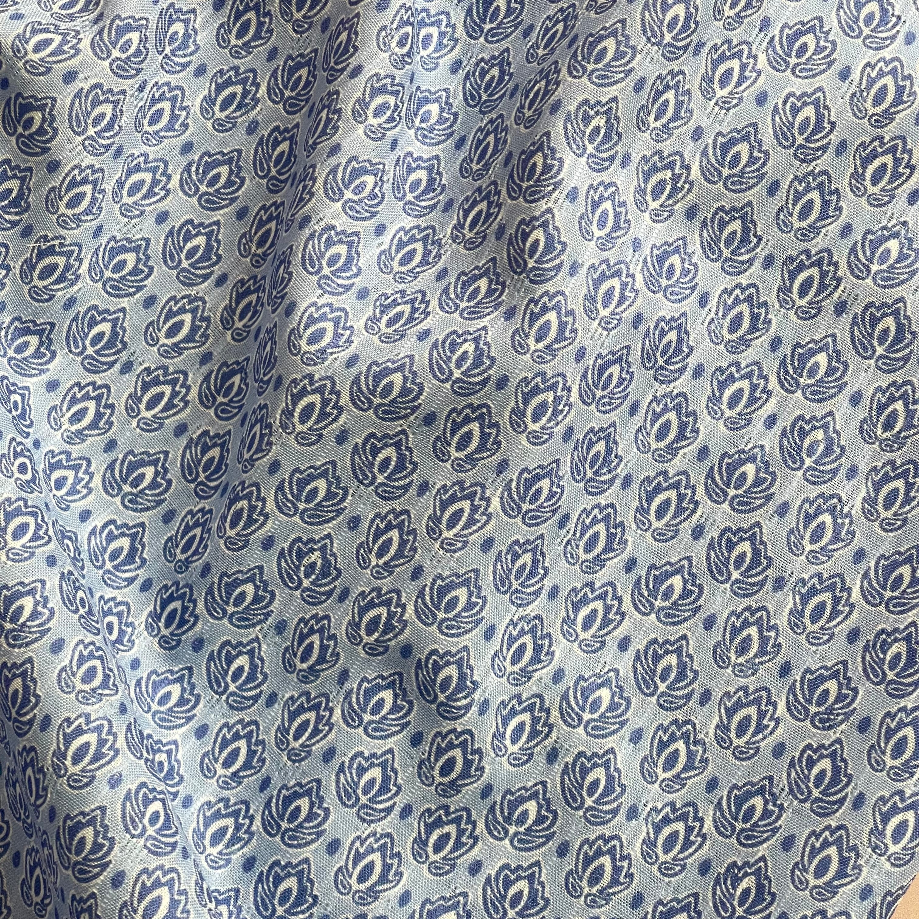 Flower Stamps Lace Stripes Cotton Fabric