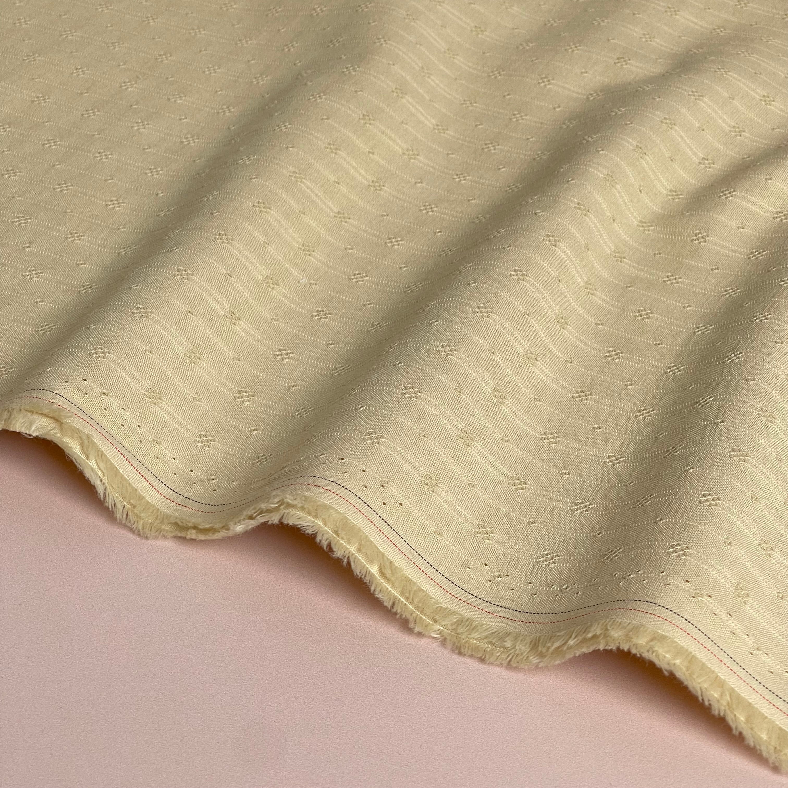 Lace Stripes in Neutral Cotton Fabric