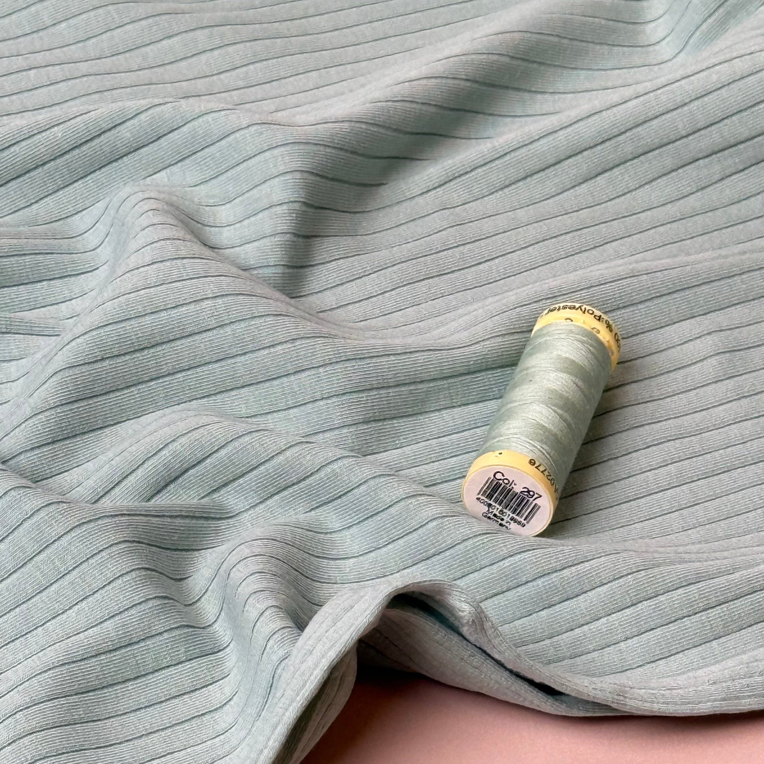 Light Mint Cotton Ribbed Jersey