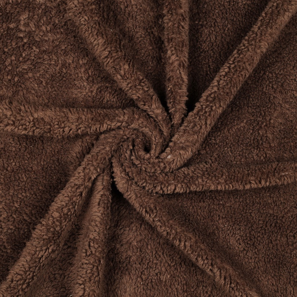 Cotton Teddy Fabric in Brown