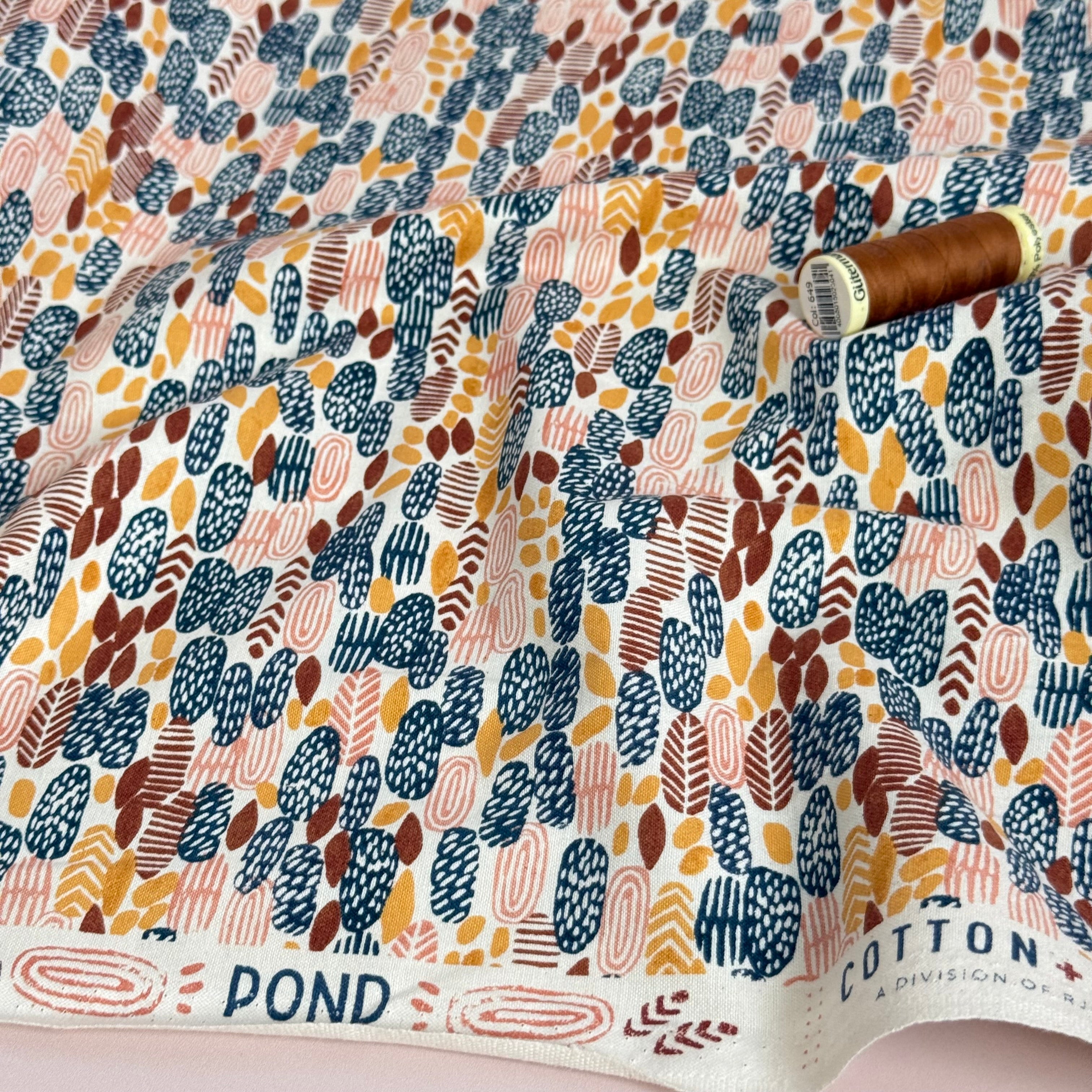 Cotton and Steel - Homestead Pond in Harvest Japanese Unbleached Cotton
