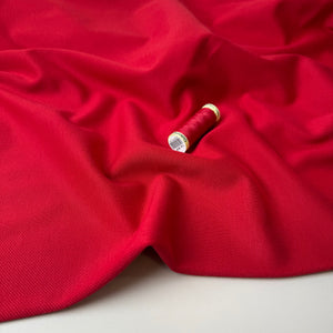 Red Viscose Ponte Roma Twill Double Knit Fabric