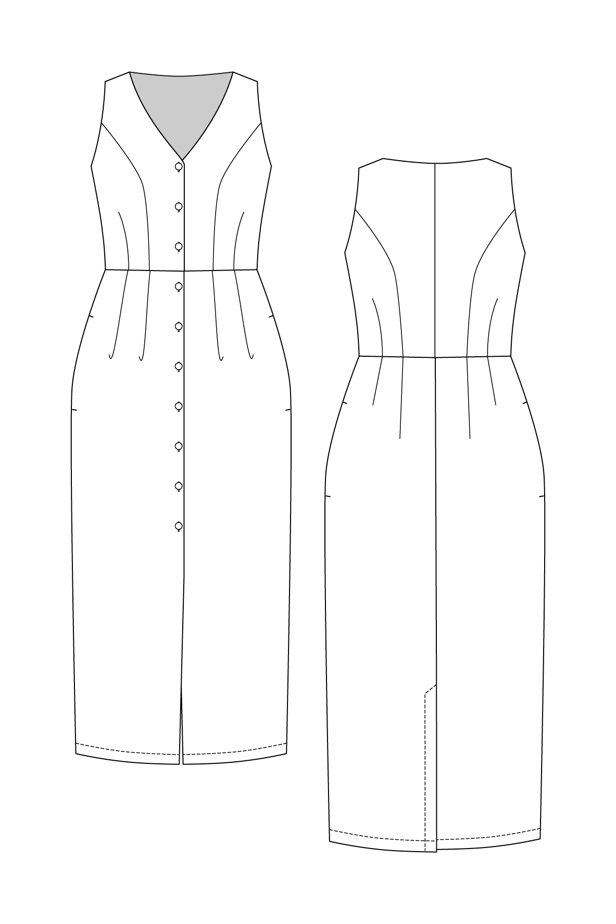 Named Clothing - ASTERI Button-down Dress and Vest Sewing Pattern