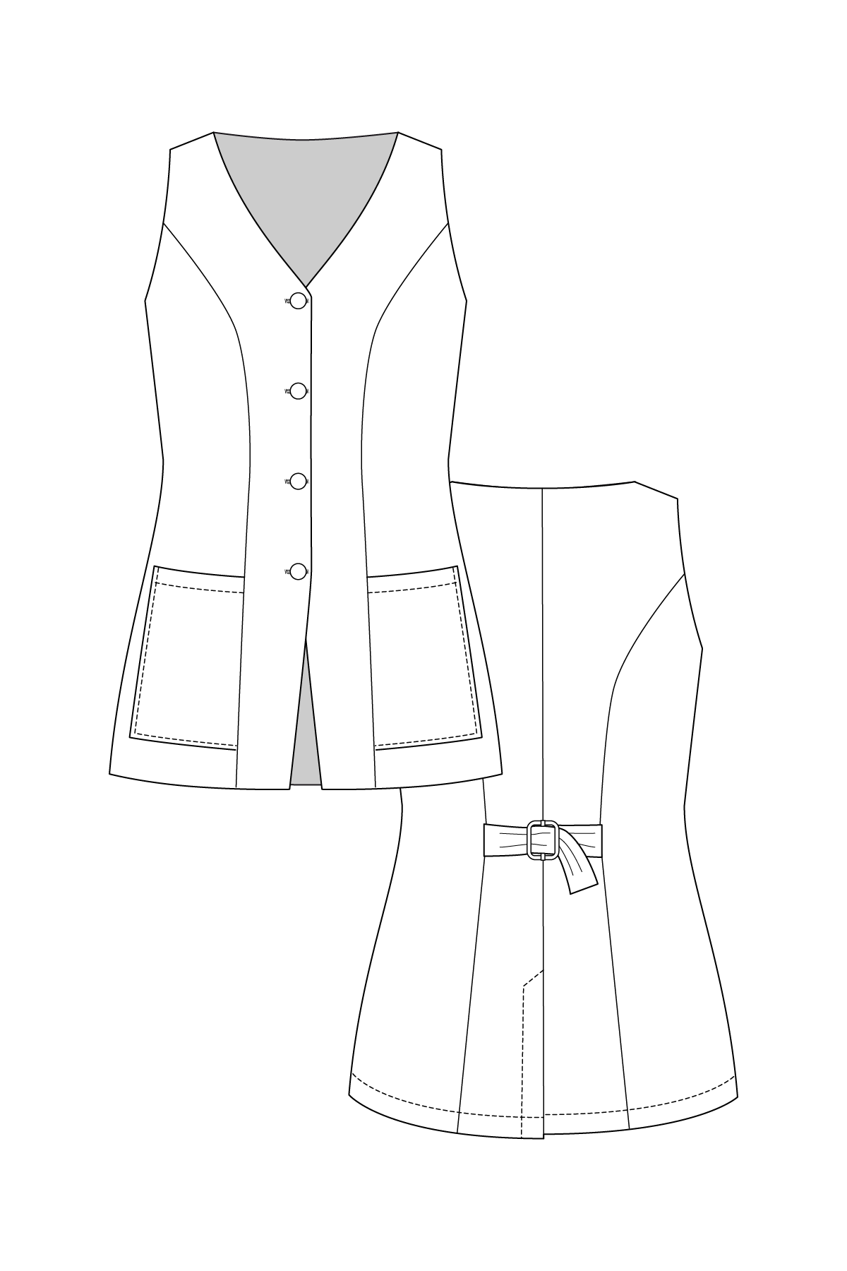 Named Clothing - ASTERI Button-down Dress and Vest Sewing Pattern