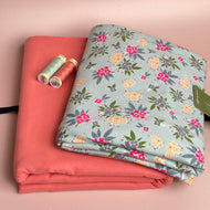 Limited Edition - Luxury Pyjama Kit with Printed Cotton Jersey and Pink Clay Flannel