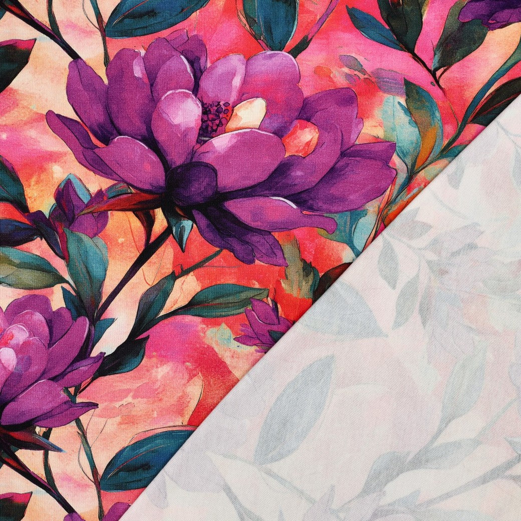 Water Lilies Viscose Jersey Fabric