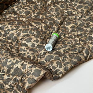 Animal print with Hearts Quilted Puffer Fabric