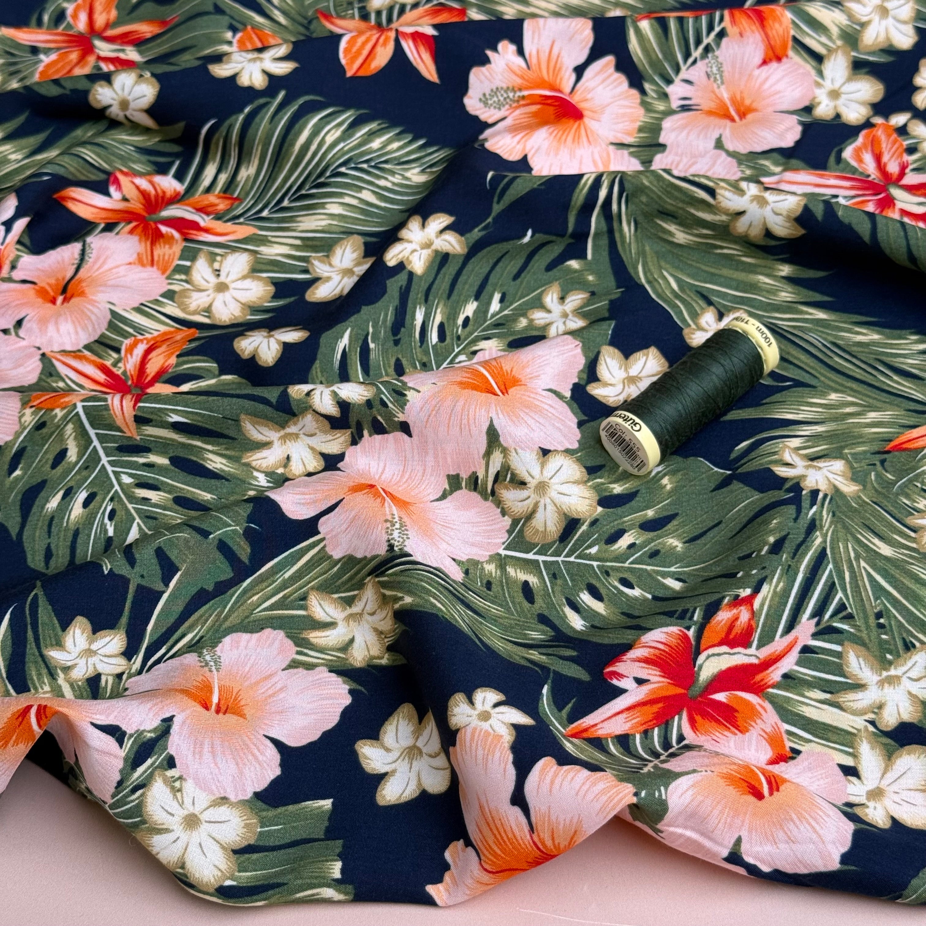 Deadstock - Tropical Flowers Viscose Fabric