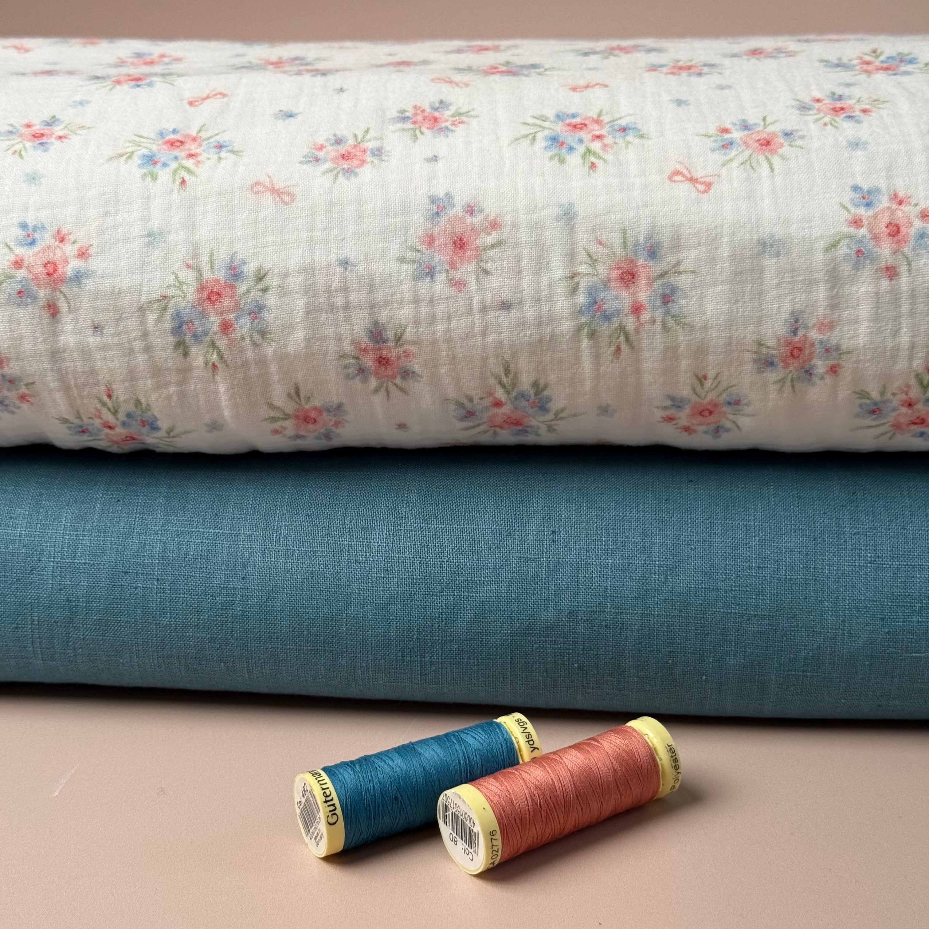 Breeze LIGHT Light Petrol - Enzyme Washed Linen Fabric